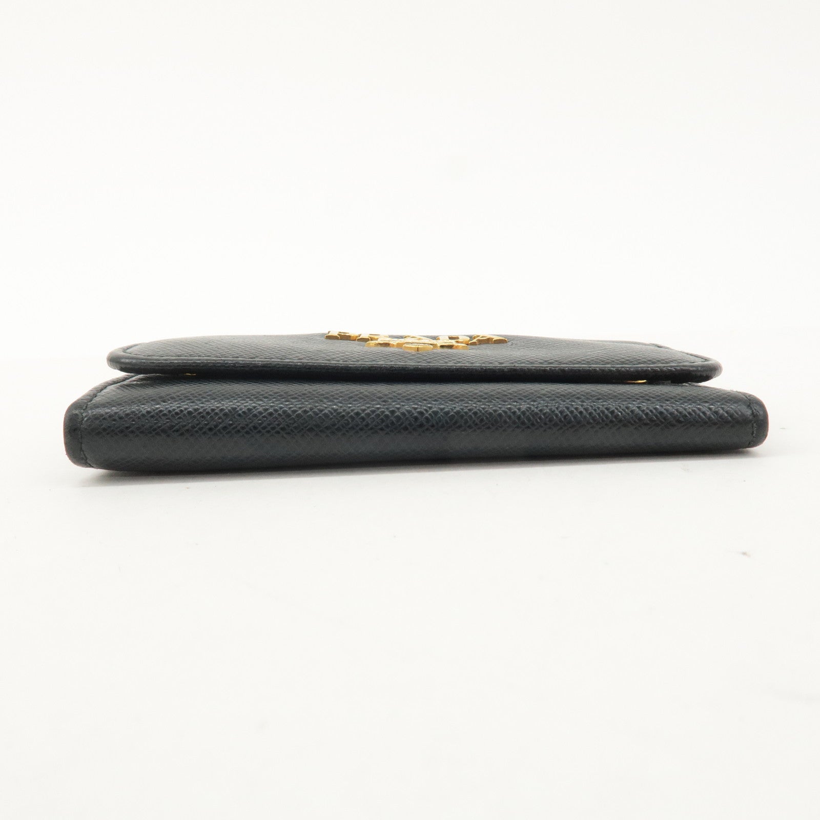 PRADA Leather 6 KeyHook Key Case Key Holder NERO Black 1PG222