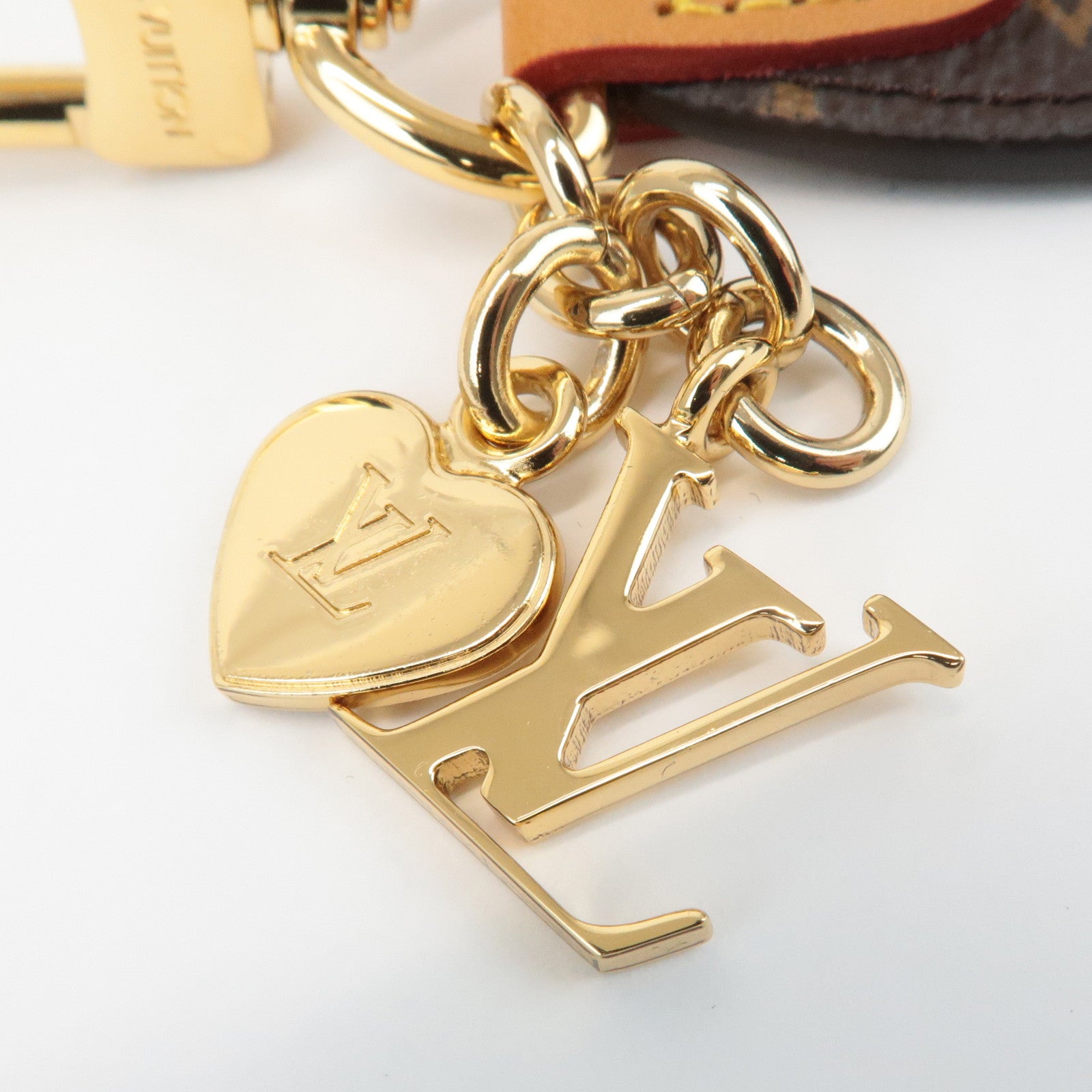 Louis Vuitton Monogram LV Cherished Key Chain Charm M01184 Used