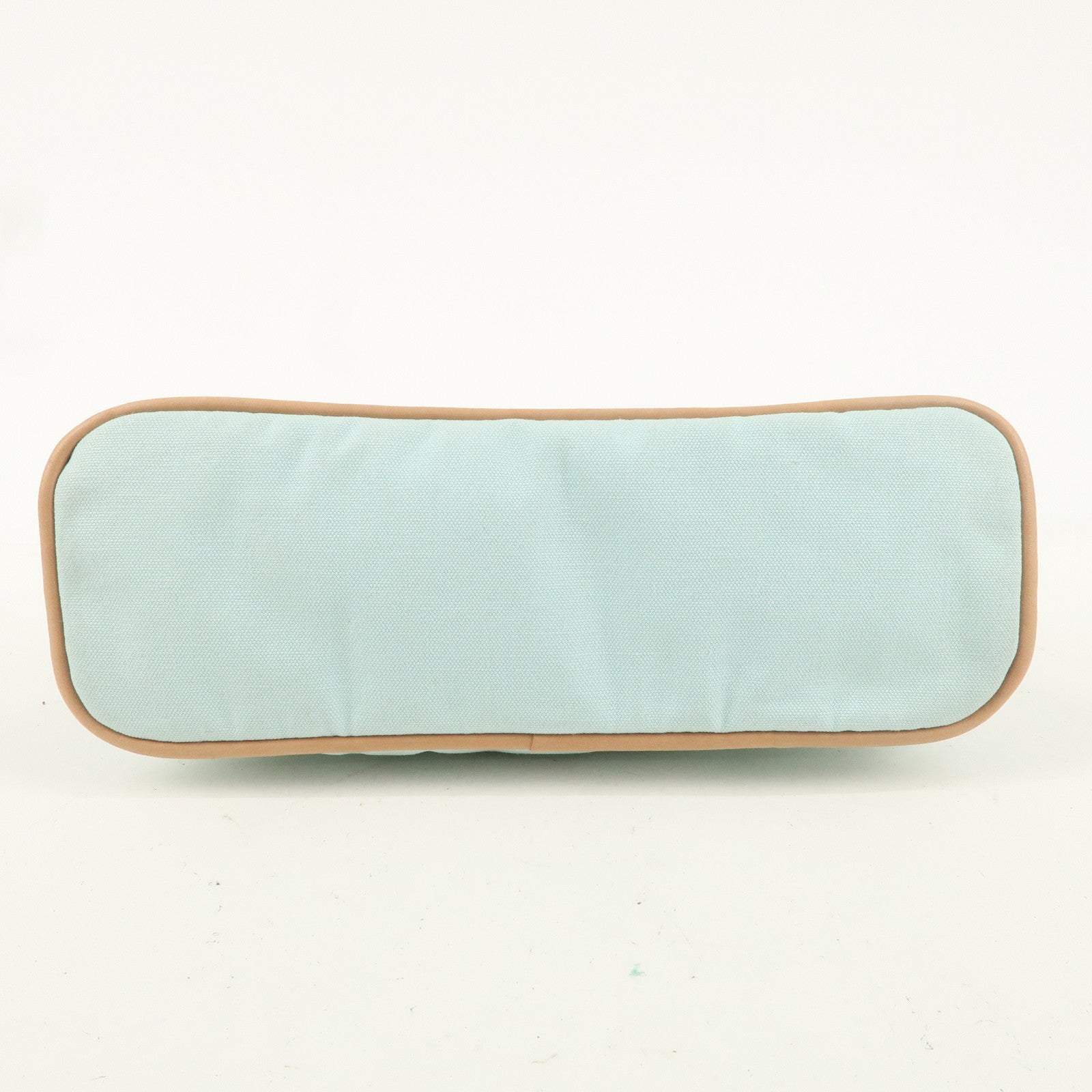 HERMES Canvas Leather Bolide Pouch MM Cosmetic Pouch Light Blue