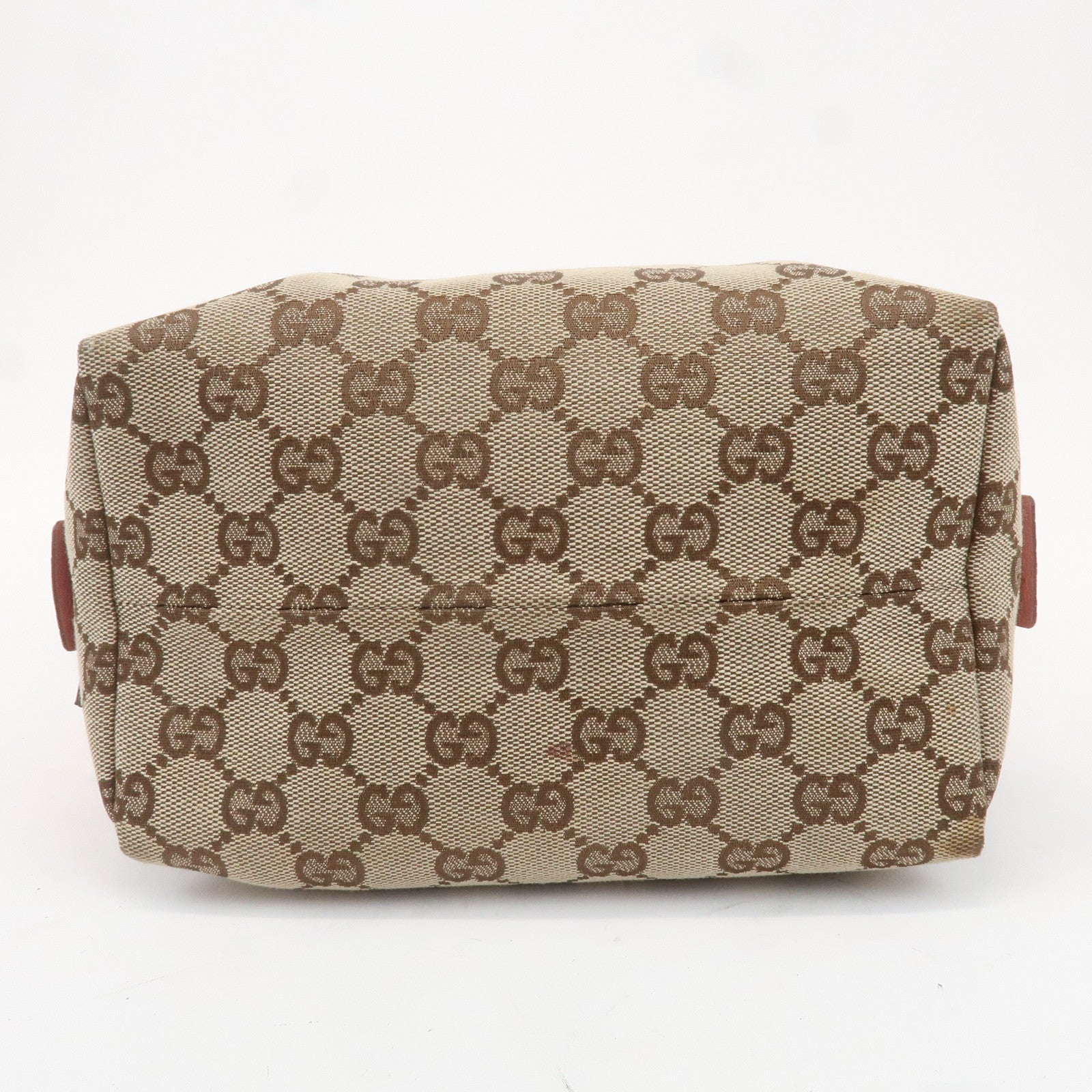 GUCCI GG Monogram Canvas Leather Hand Bag Beige Pink 12542