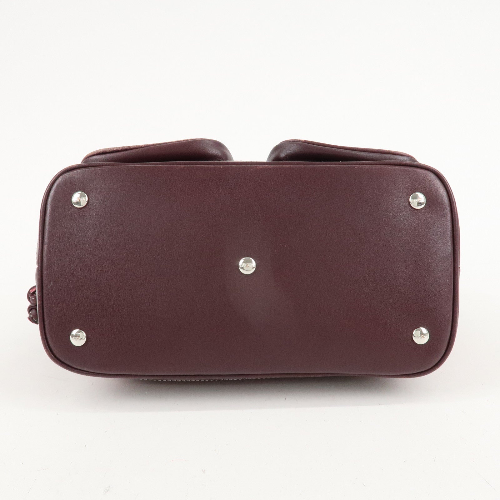 LOEWE Anagram Suede Leather Hand Bag Bordeaux Used