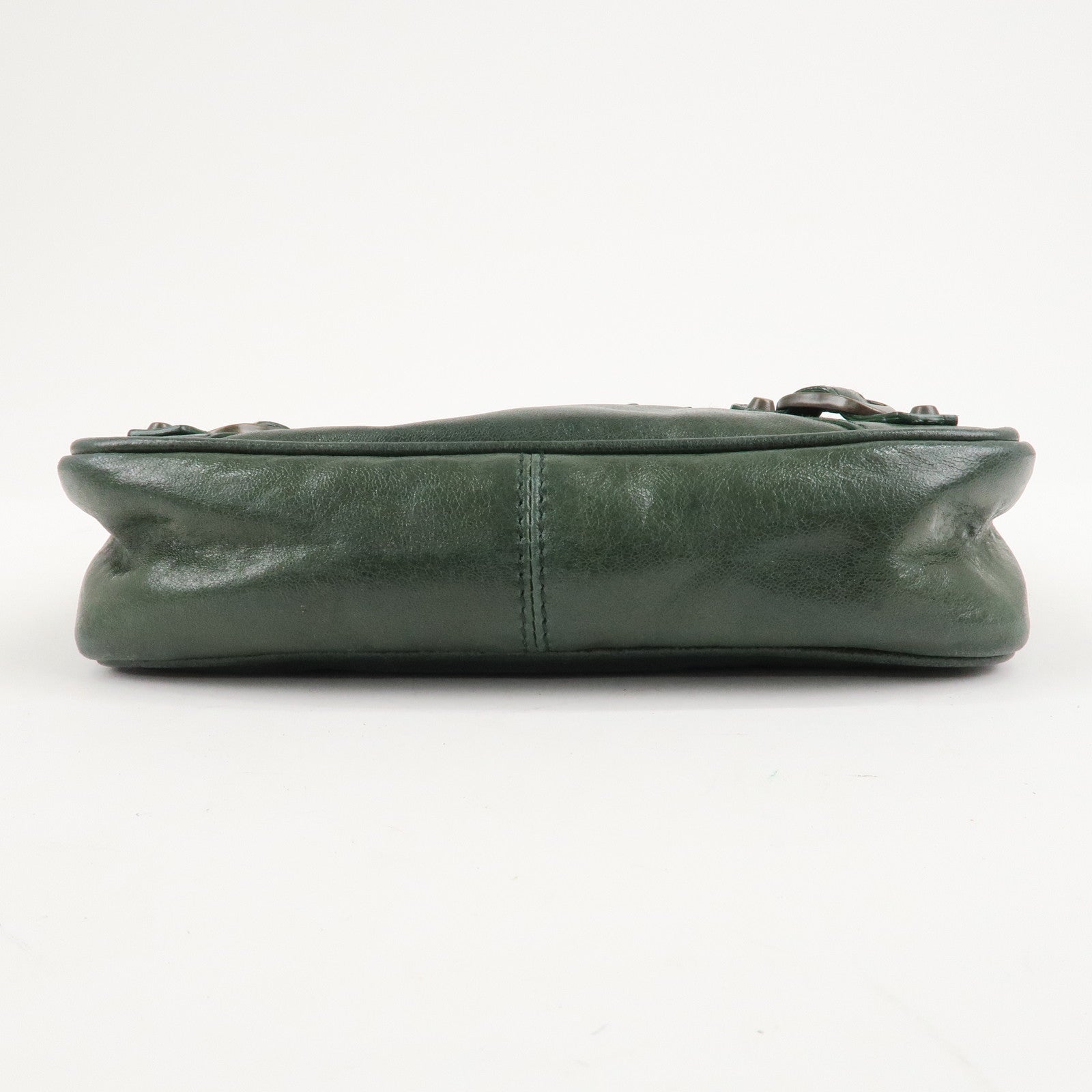 BALENCIAGA The Shoulder Leather 2 Way Hand Bag Green 138226