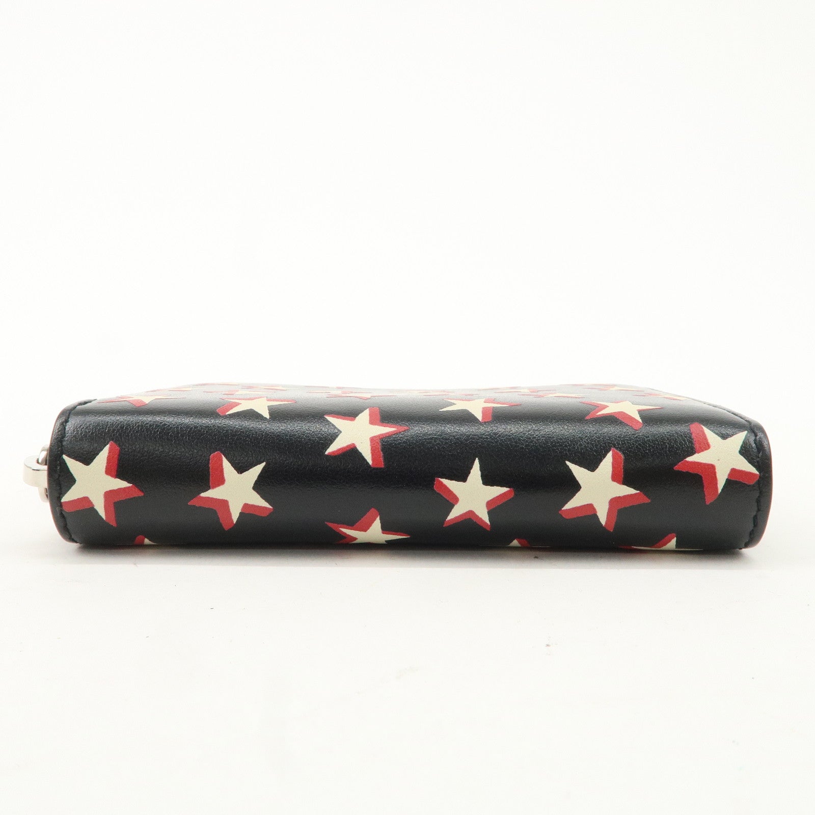 Saint Laurent Paris Leather Coin Case Case Star Print Black