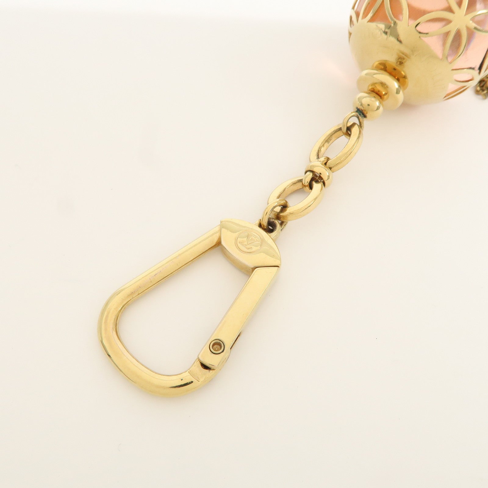 Louis Vuitton Porte Cles Ice Ball Key Charm Clear Rose M66779 Used