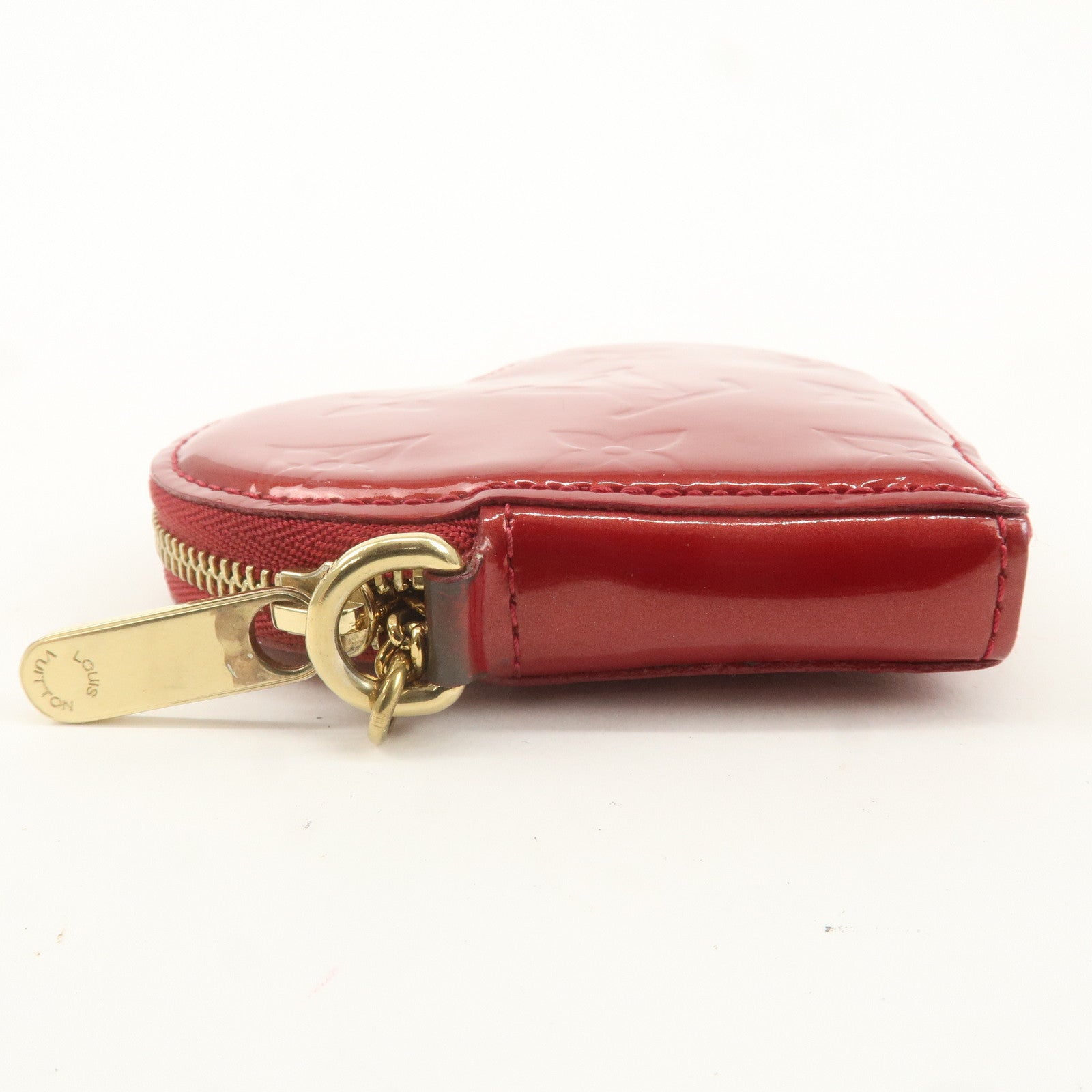 Louis Vuitton Monogram Vernis Porte Monnaie Coeur Red M91919