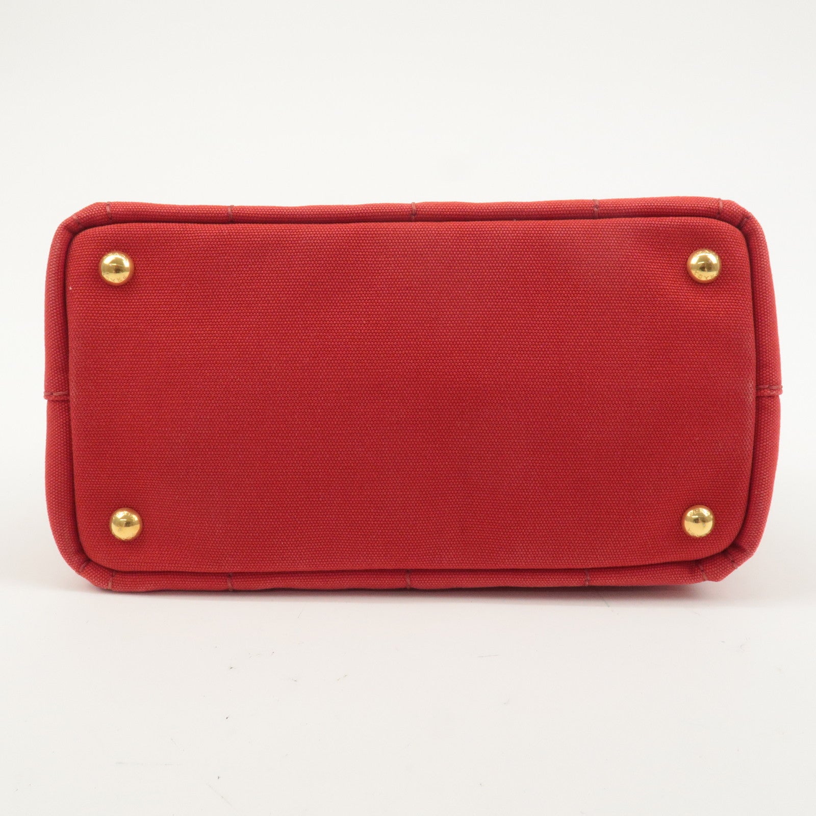 PRADA Logo Canapa Canvas 2 Way Shoulder Bag Hand Bag Red 1BG439