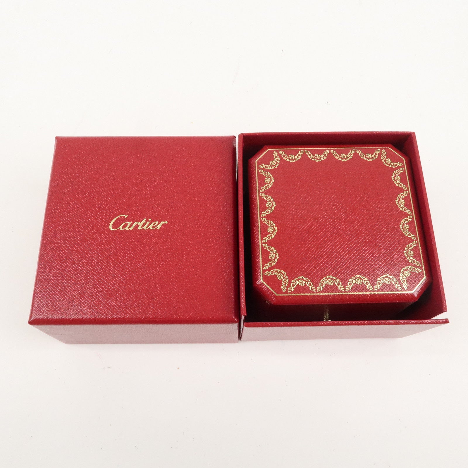 Cartier Set of 2 Ring Box Display Box Jewelry Box For Ring Red