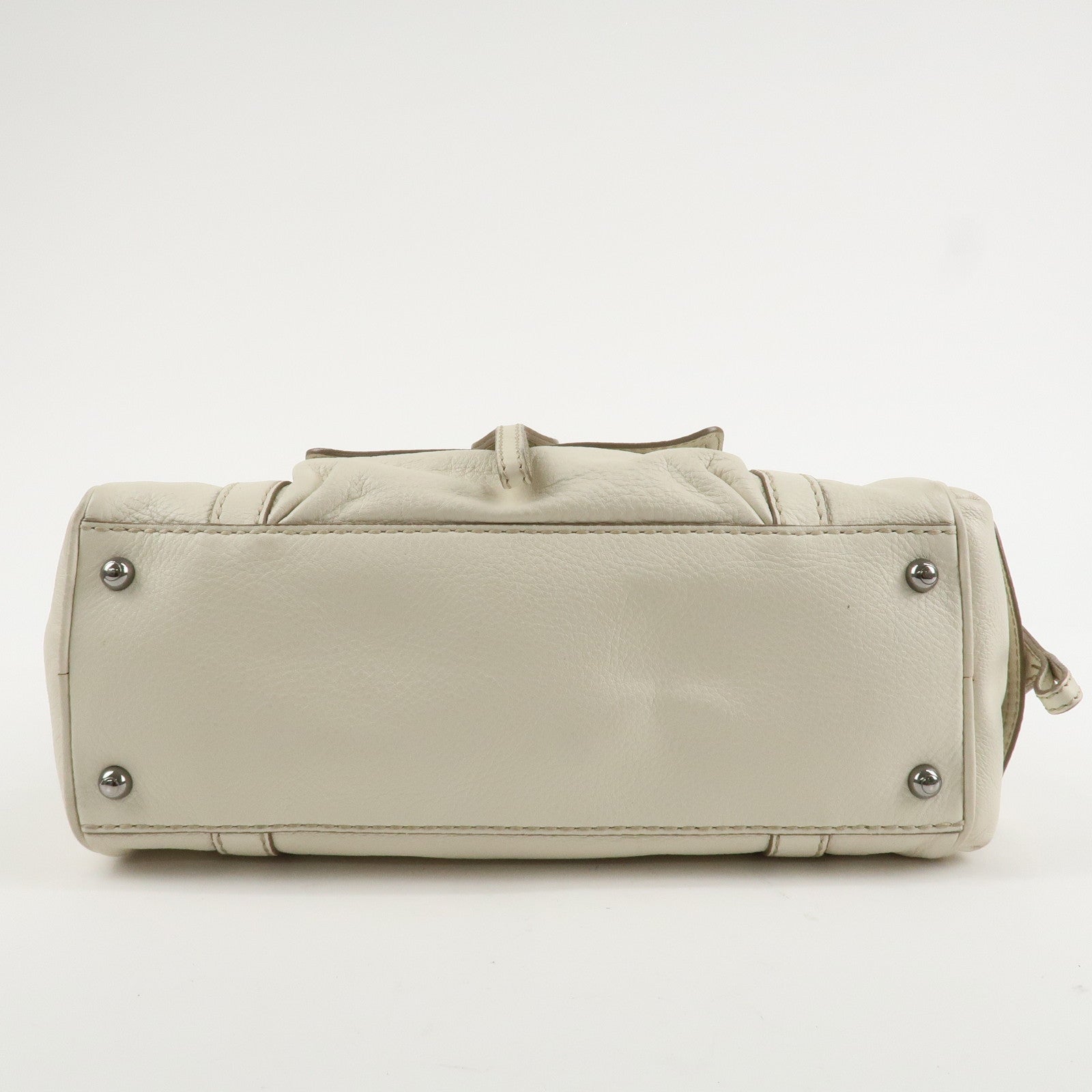 TOD
S Leather Shoulder Bag Hand Bag White Used