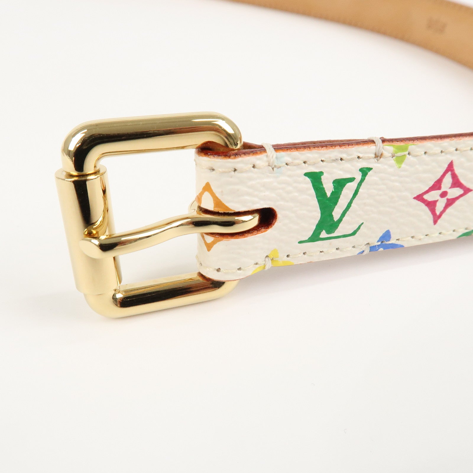 Louis Vuitton Monogram Multicolor Saint Tulle Belt Blanc 70/28 Used