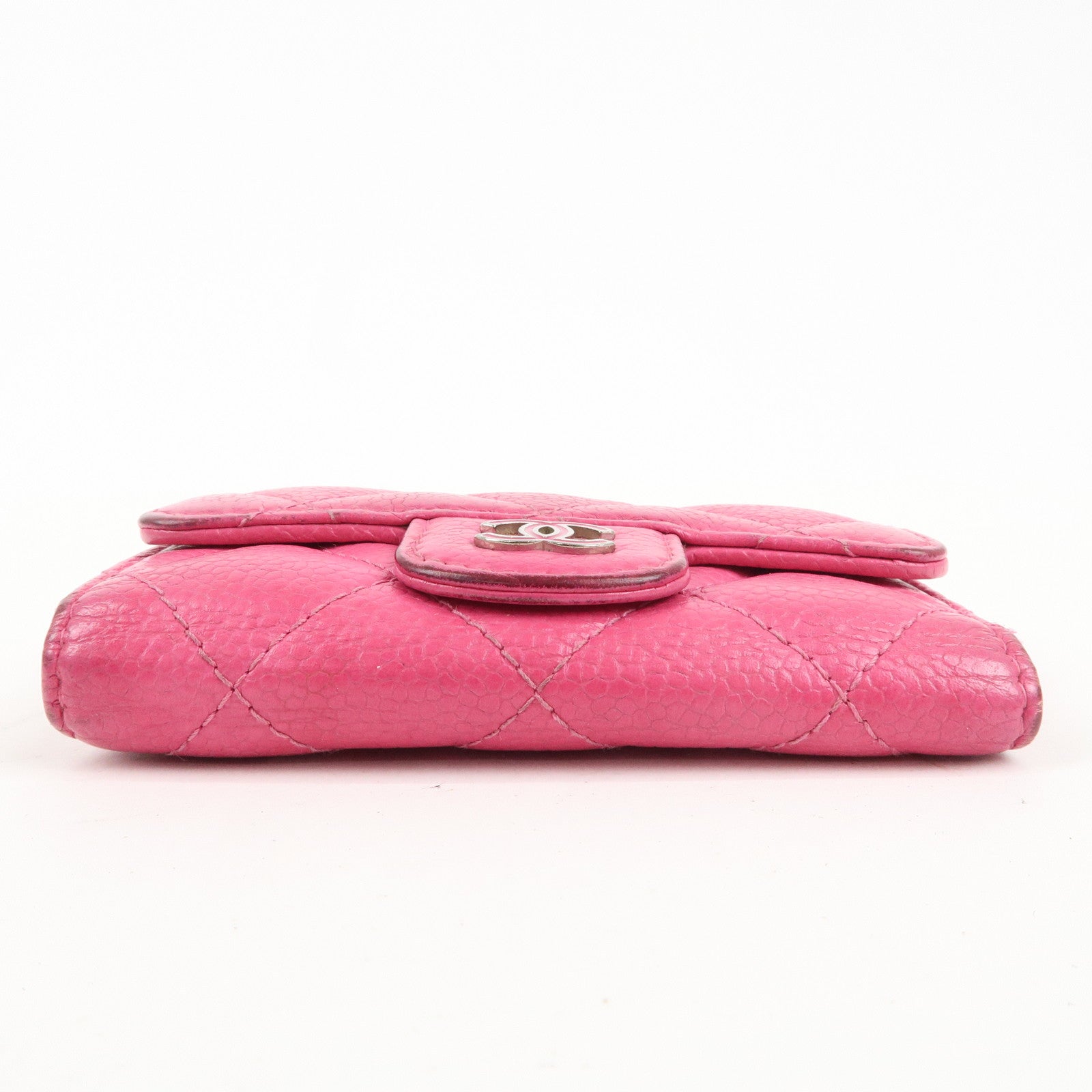 CHANEL Matelasse Caviar Skin 6 Rings Key Case Hot Pink A31503