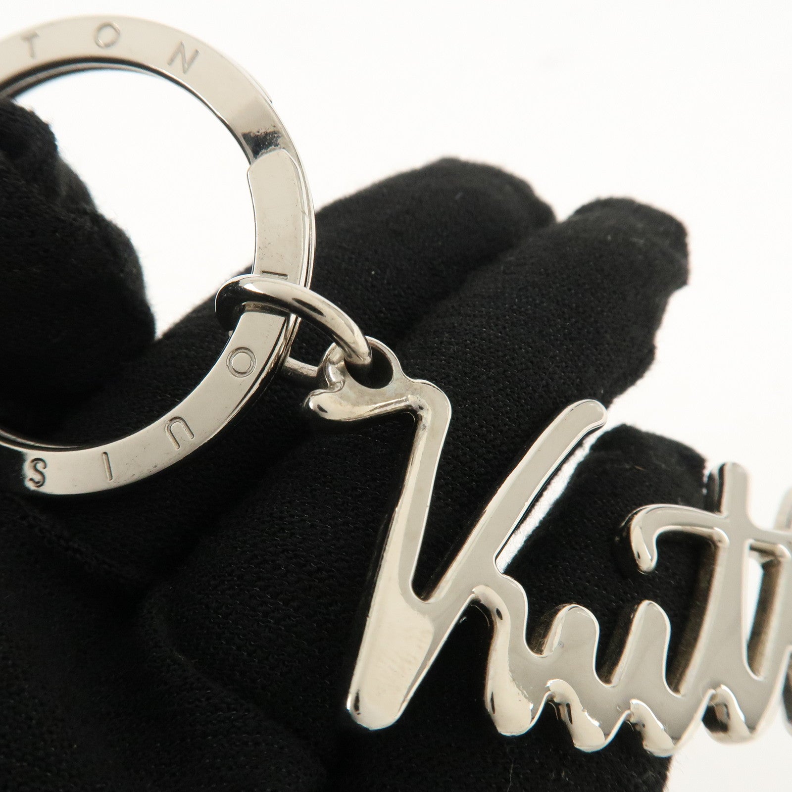 Louis Vuitton Porte Cles LV Autograph Key Chain Silver M68829