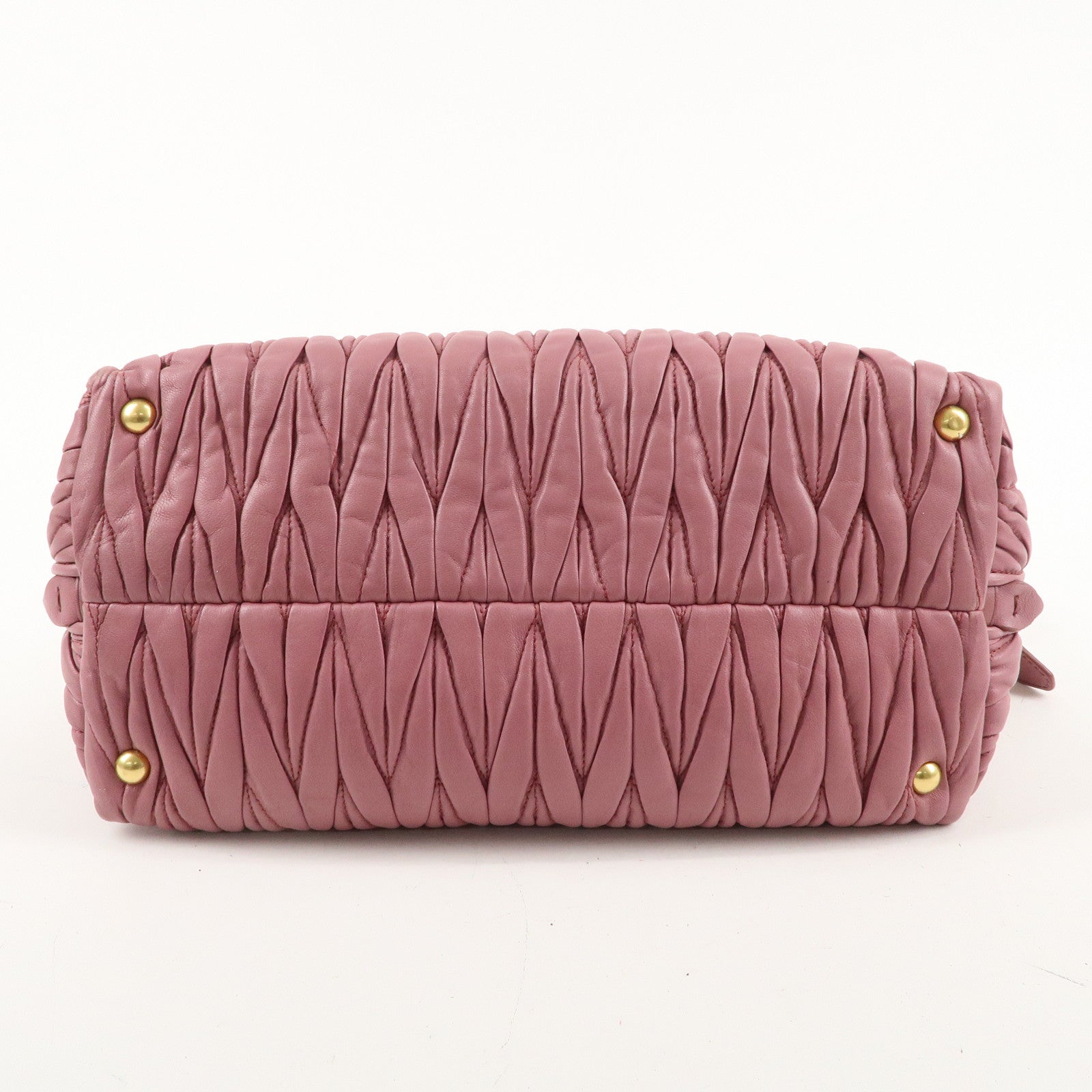 MIU MIU Matelasse Leather 2way Bag Shoulder Hand Bag Pink