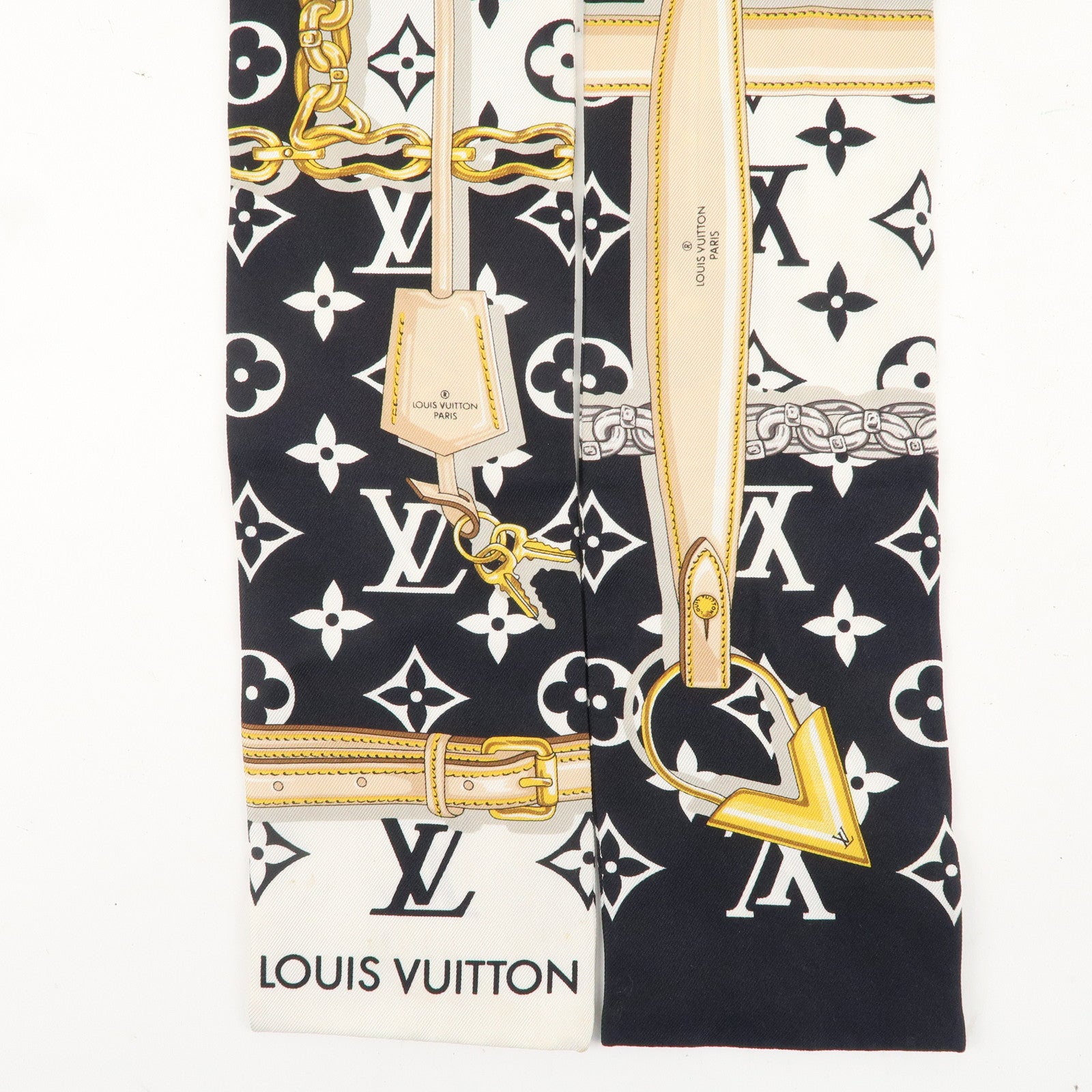 Louis Vuitton Monogram Bando 100% Silk Confidential Noir M78656