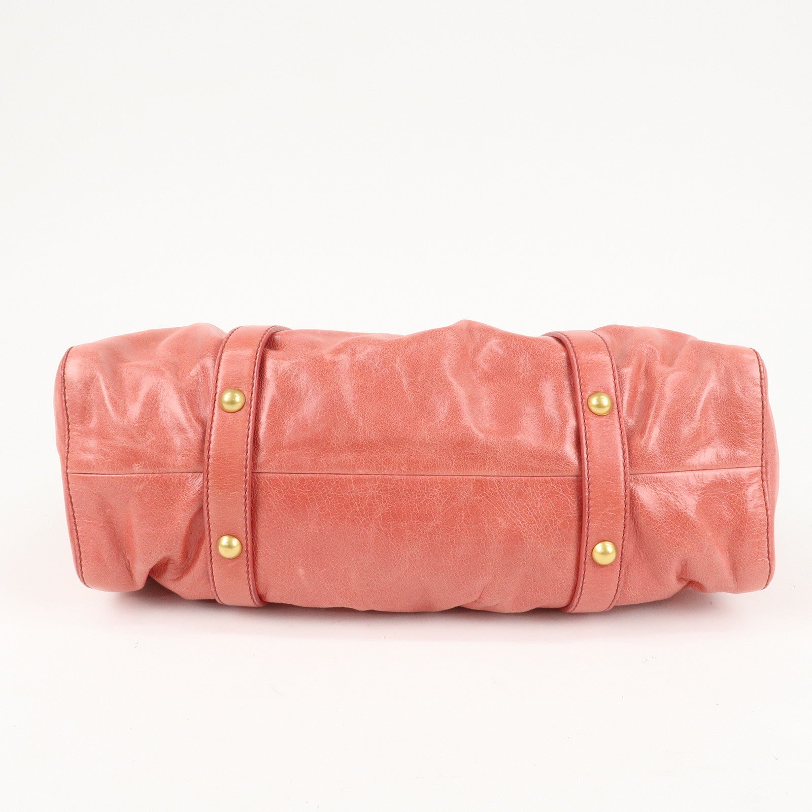 MIU MIU Leather 2Way Bag Shoulder Bag Hand Bag Pink RT0383 Used