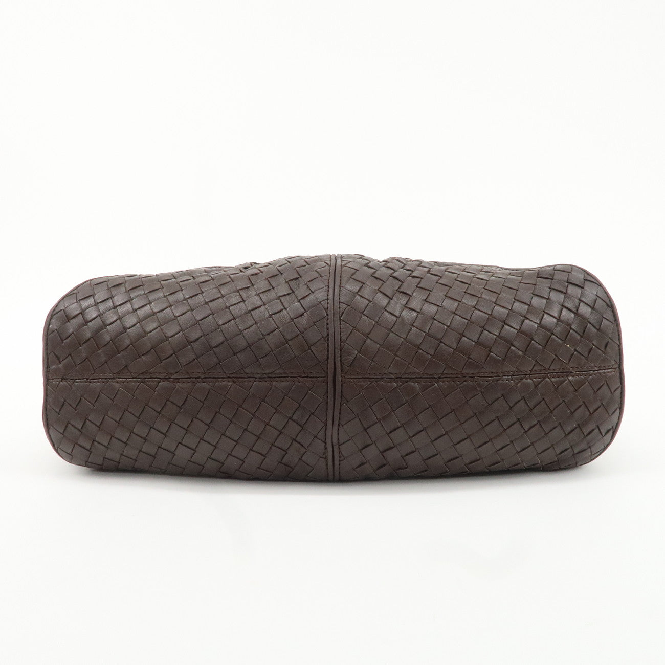 BOTTEGA VENETA Intrecciato Leather Shoulder Bag Dark Brown