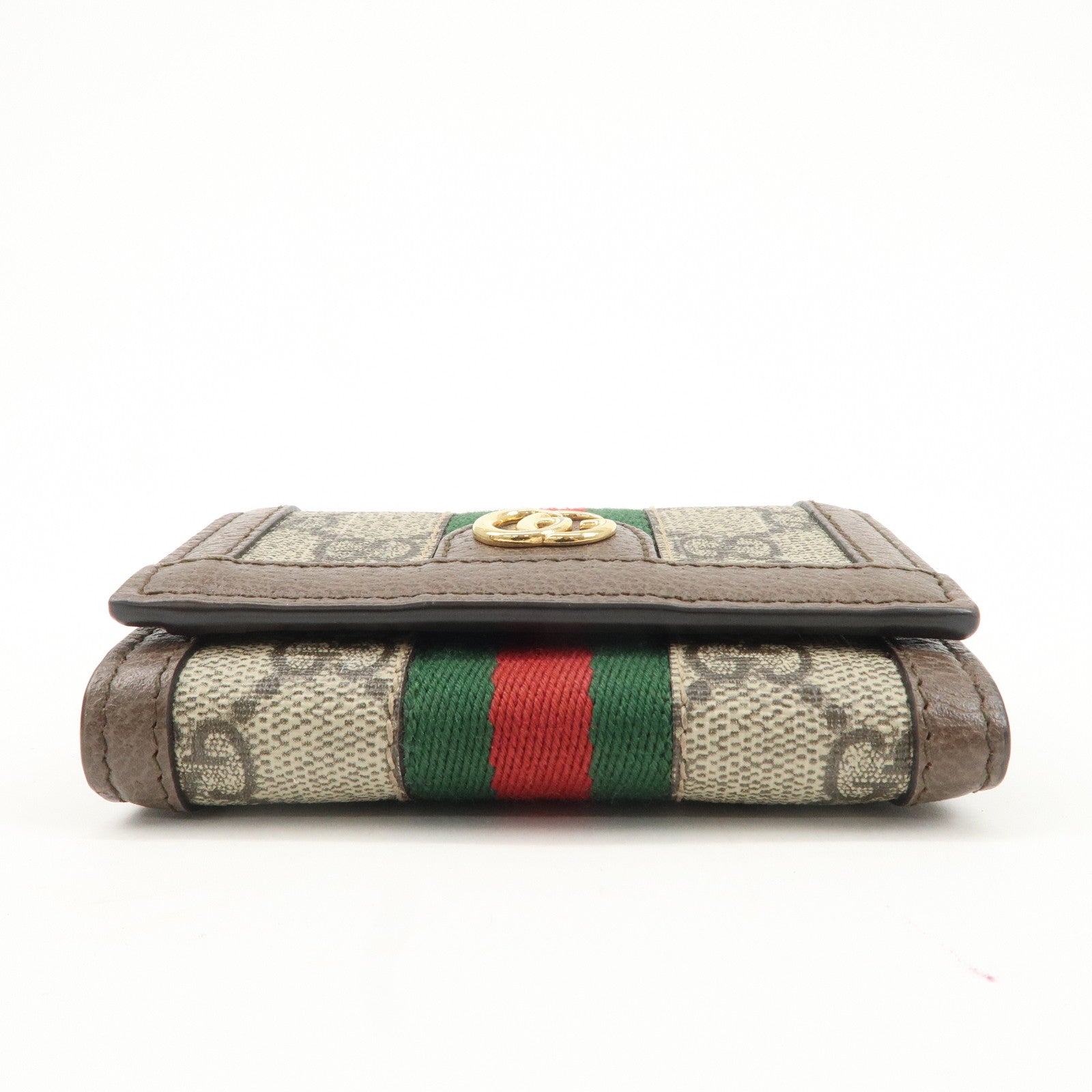 GUCCI Ophidia GG Supreme Leather Tri-Fold Compact Wallet 644334 Used