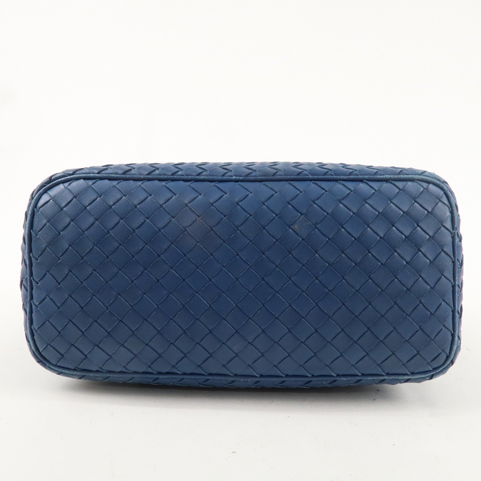 BOTTEGA VENETA Intrecciato Leather Shoulder Bag Blue 239988