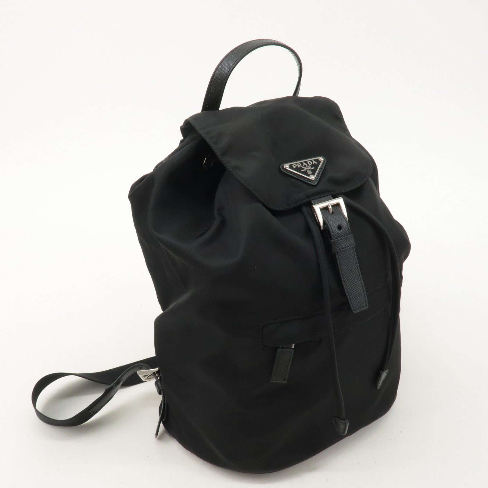 PRADA Nylon Leather Backpack Ruck Sack Black 1BZ032