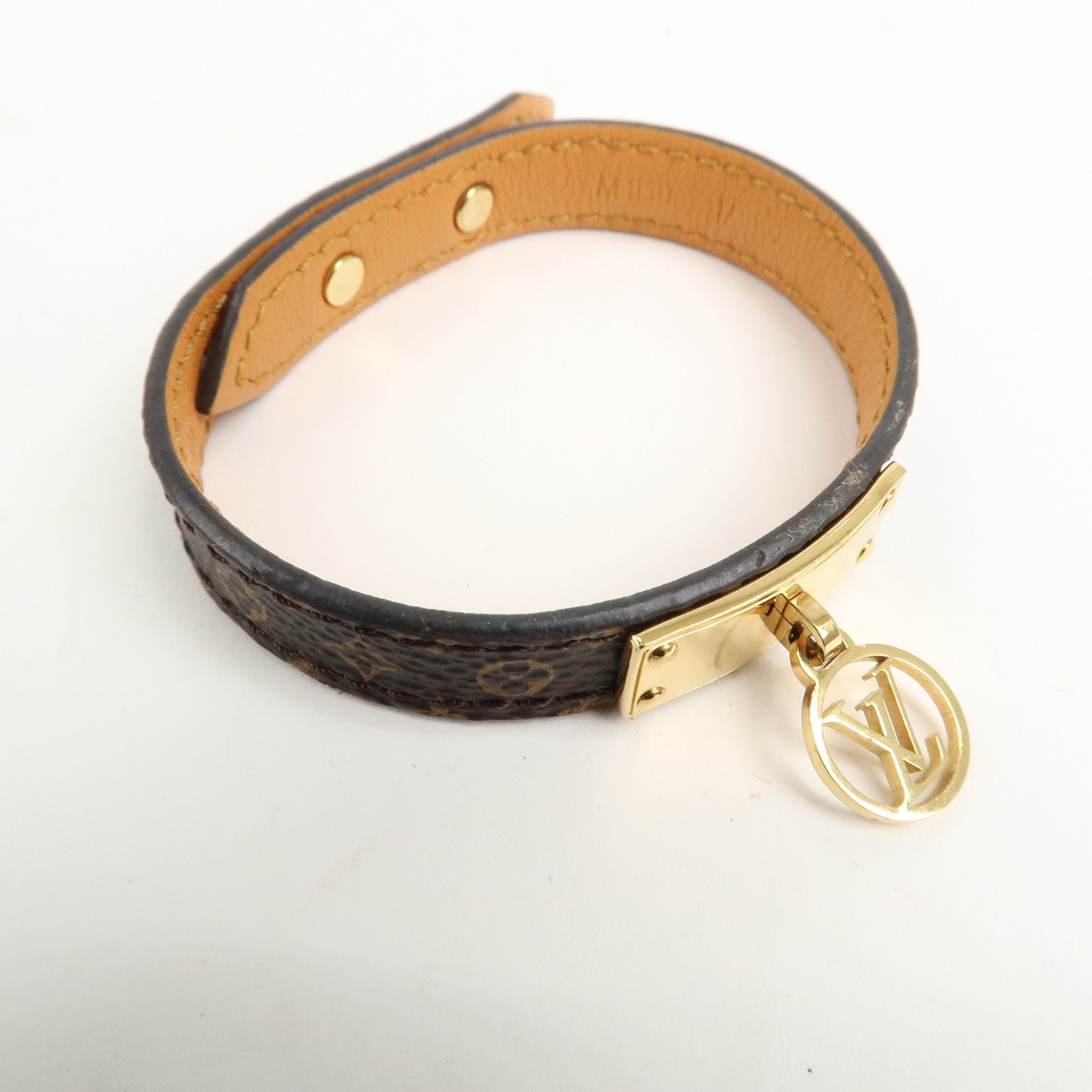 Louis Vuitton Monogram Bracelet Logo Mania 17 Brown M4150