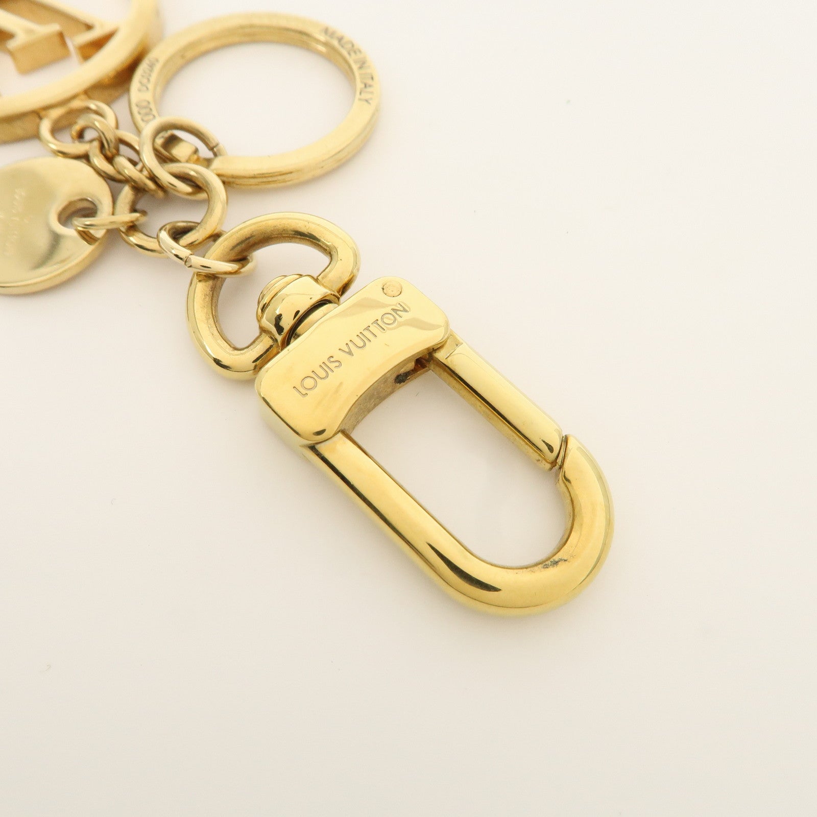 Louis Vuitton LV Circle Key Chain Bag Charm Gold M68000 Used