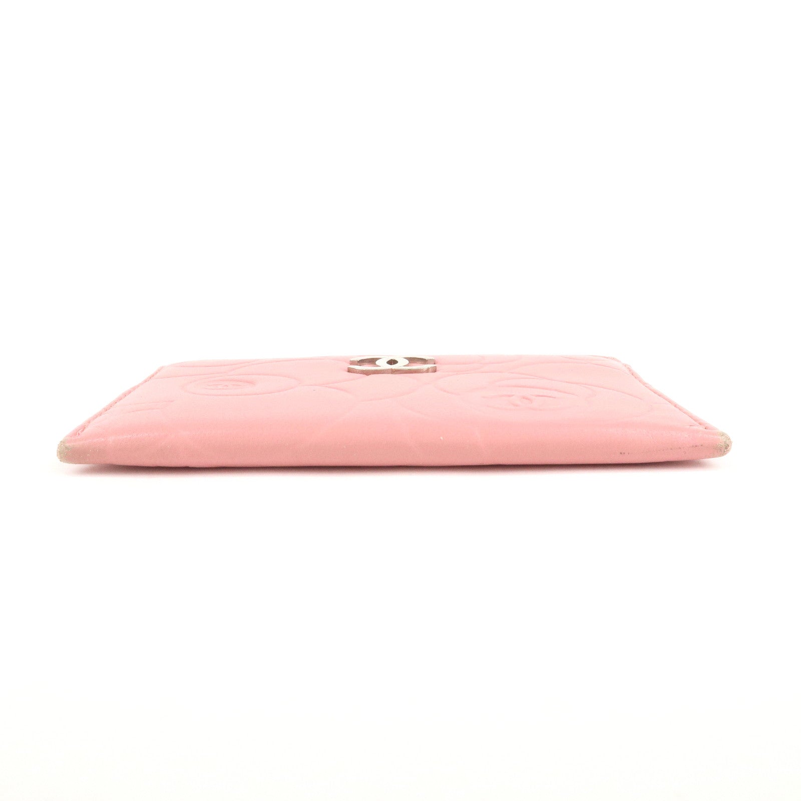 CHANEL Camelia Lamb Skin Card Case Pink A82286