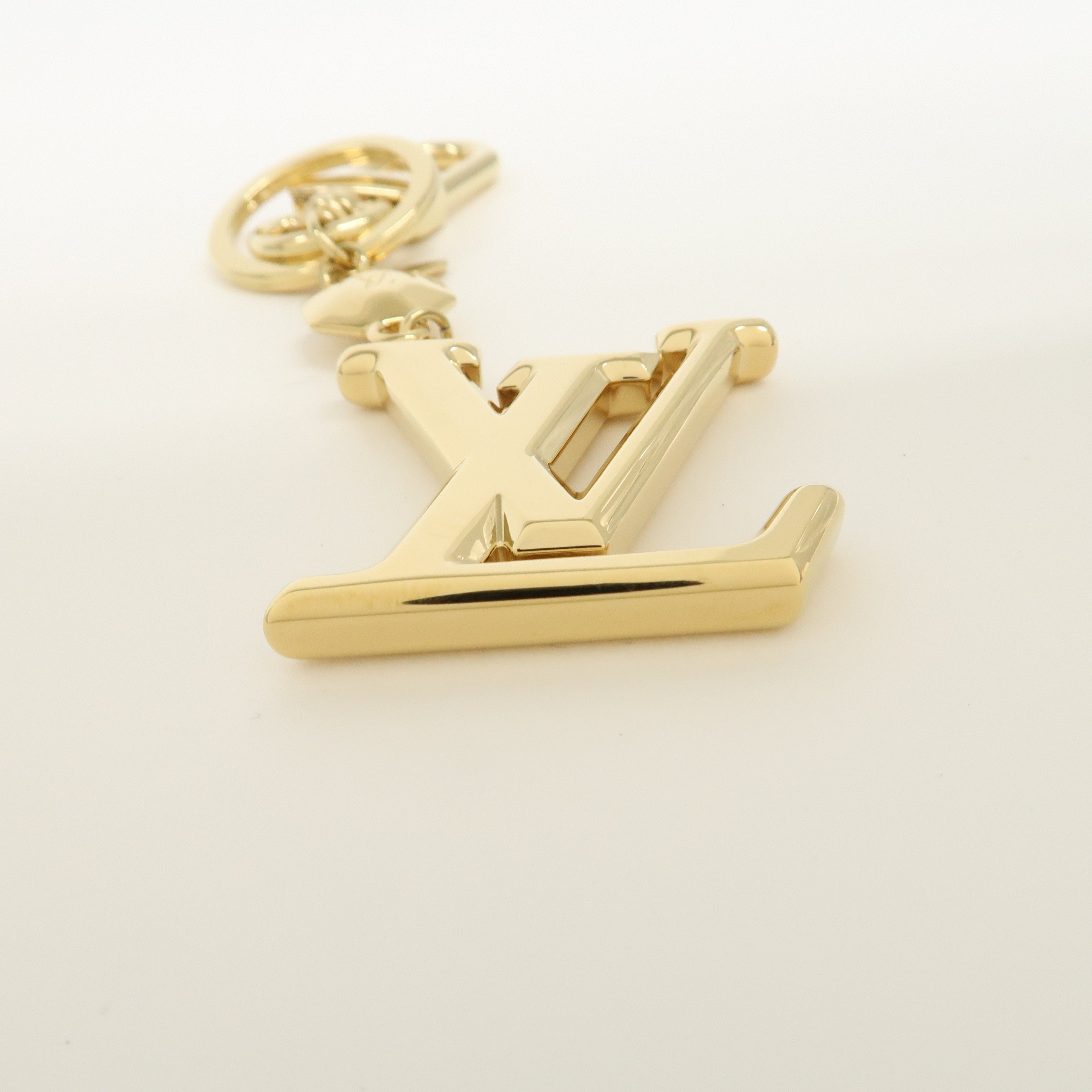 Louis Vuitton Key Holder LV Facettes Gold Bag Charm M65216 Used