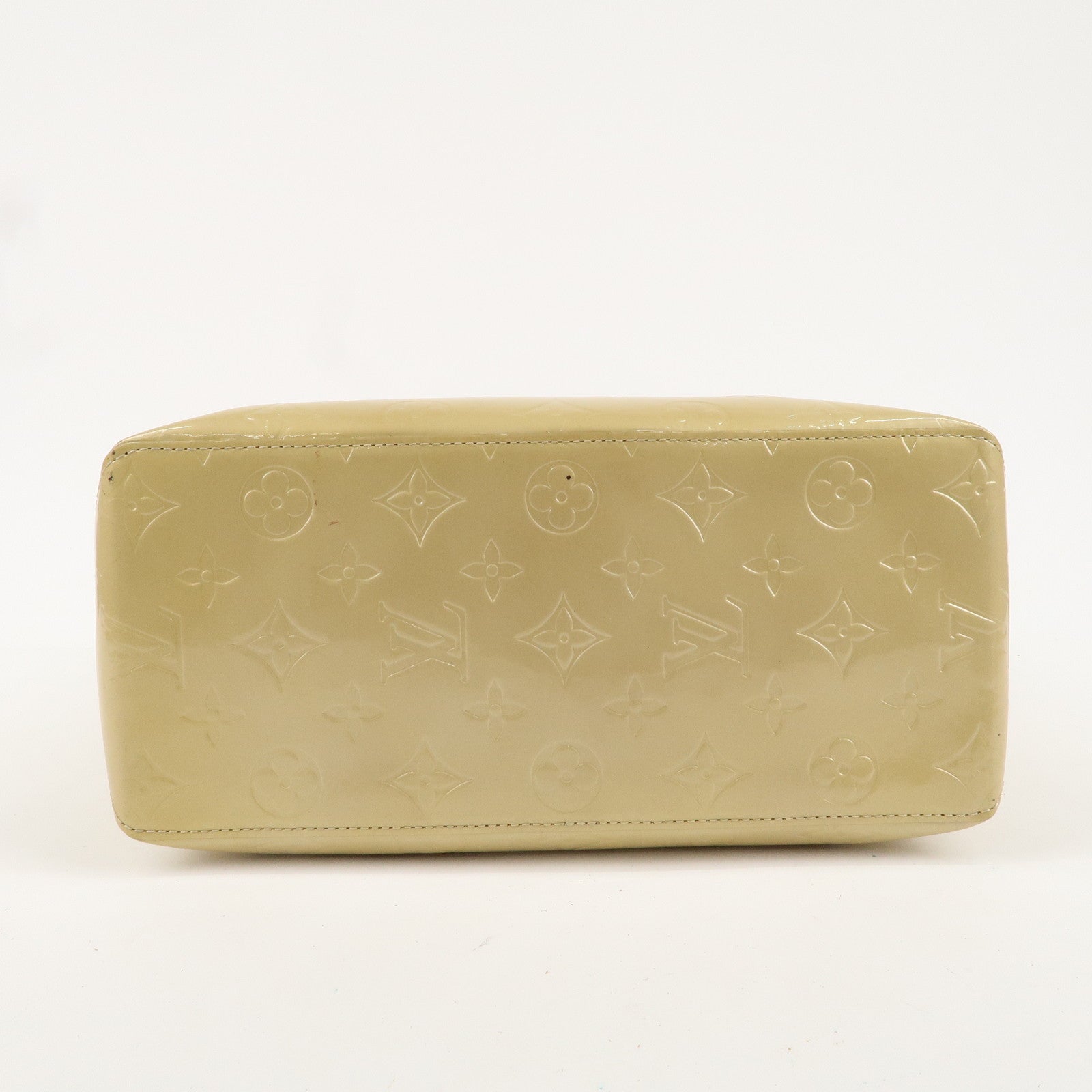 Louis Vuitton Monogram Vernis Lead MM Hand Bag Beige M91141