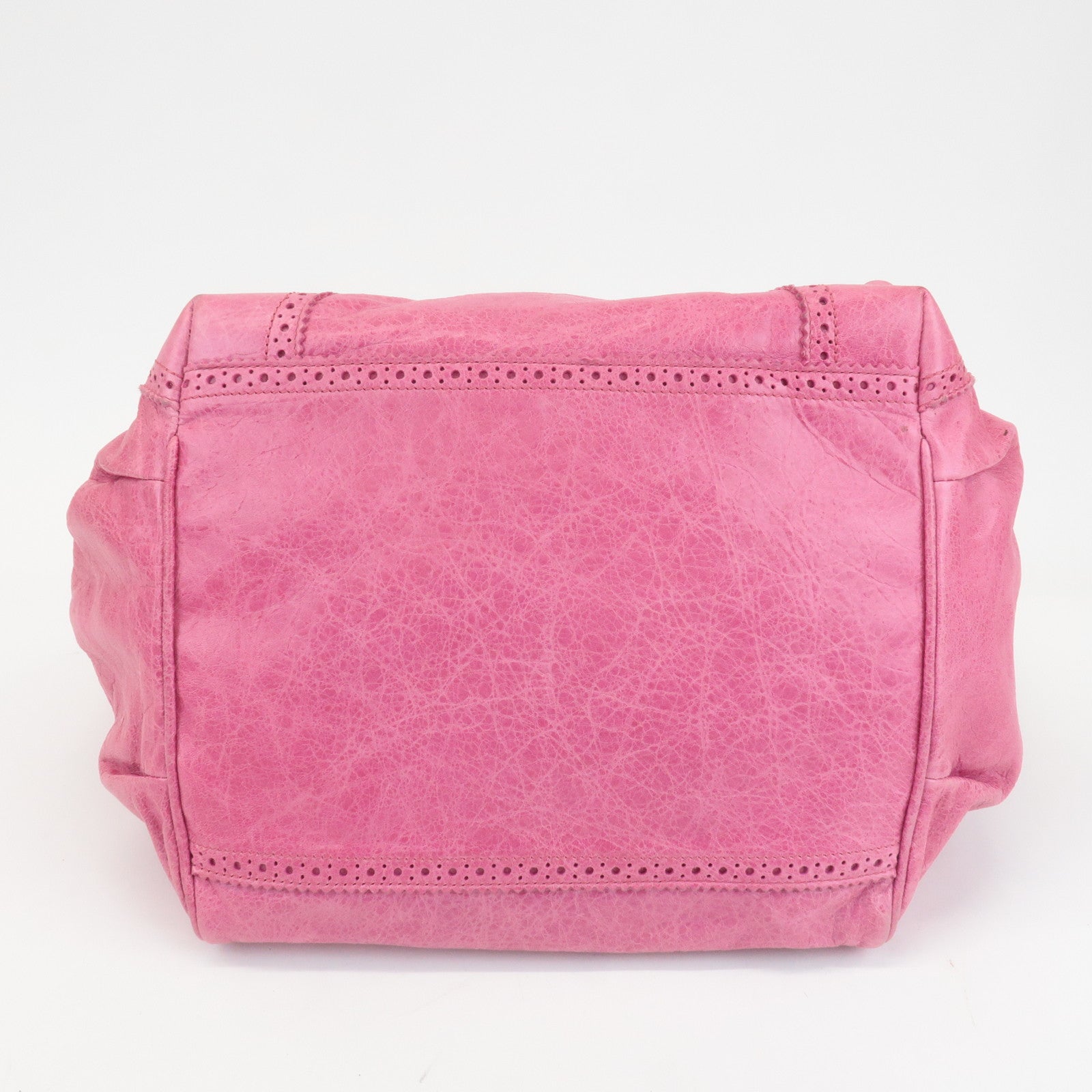 BALENCIAGA The Giant Sunday Leather Shoulder Bag Pink 235222