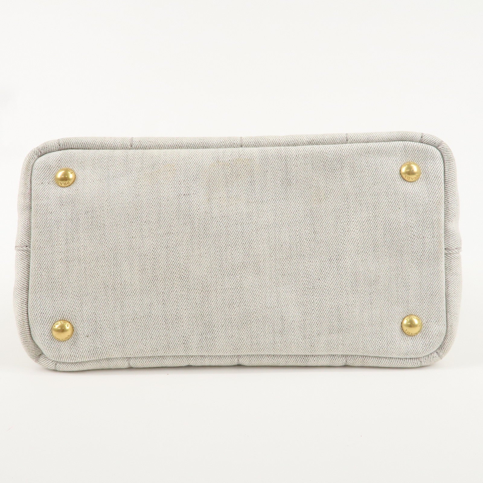 PRADA Canvas Canapa Mini Hand Bag Light Grey