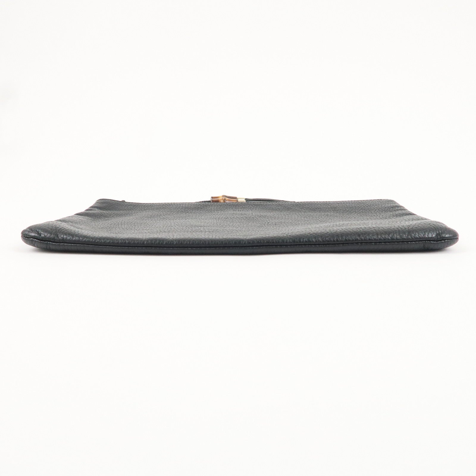 GUCCI Bamboo Leather Clutch Bag Black 449653