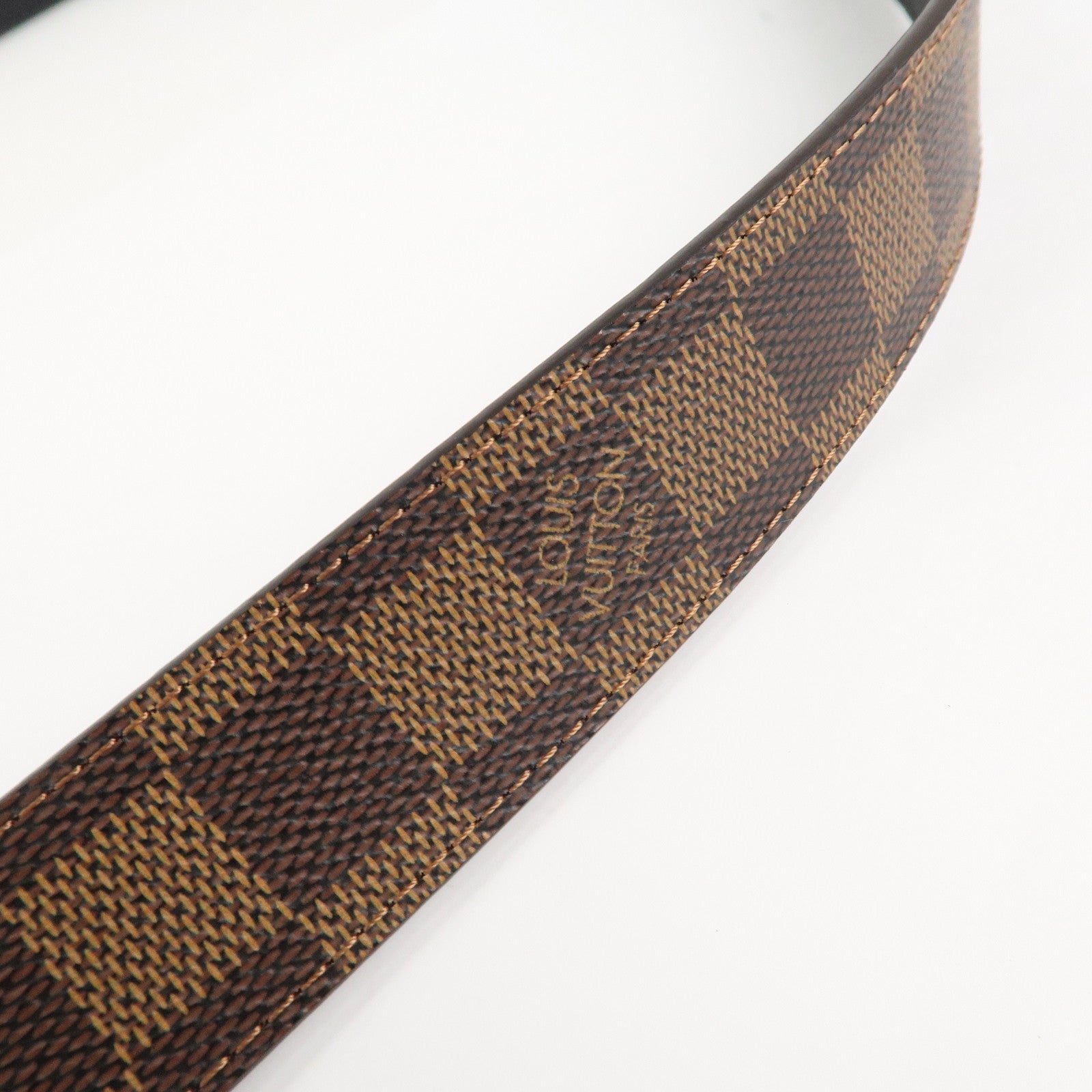 Louis Vuitton Damier Ebene Saint Tulle Carre Belt 85/34 M6944 Used