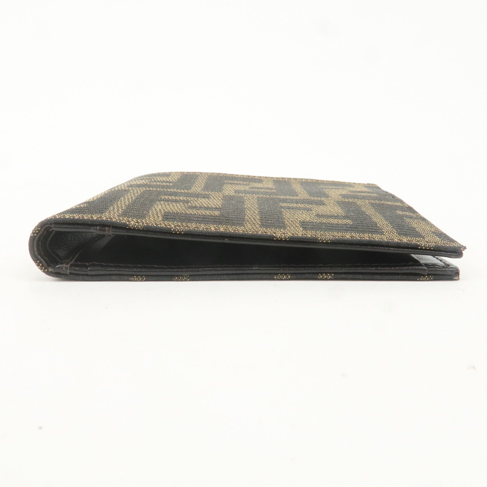 FENDI Zucca Canvas Bi Fold Wallet Khaki Black 7M0001