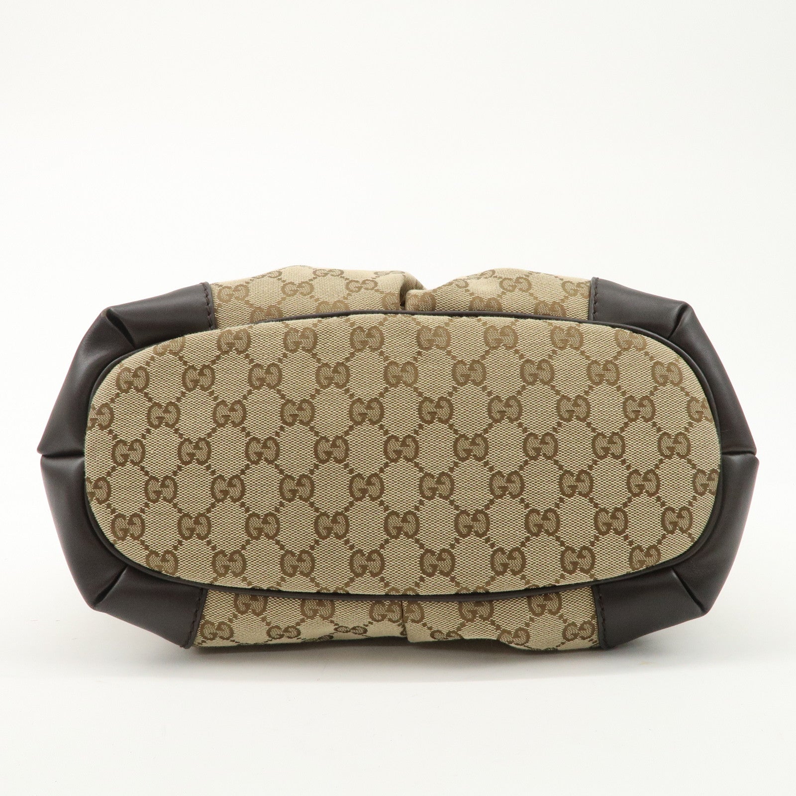 GUCCI Sukey GG Canvas Leather 2WAY Bag Beige Dark Brown 247902