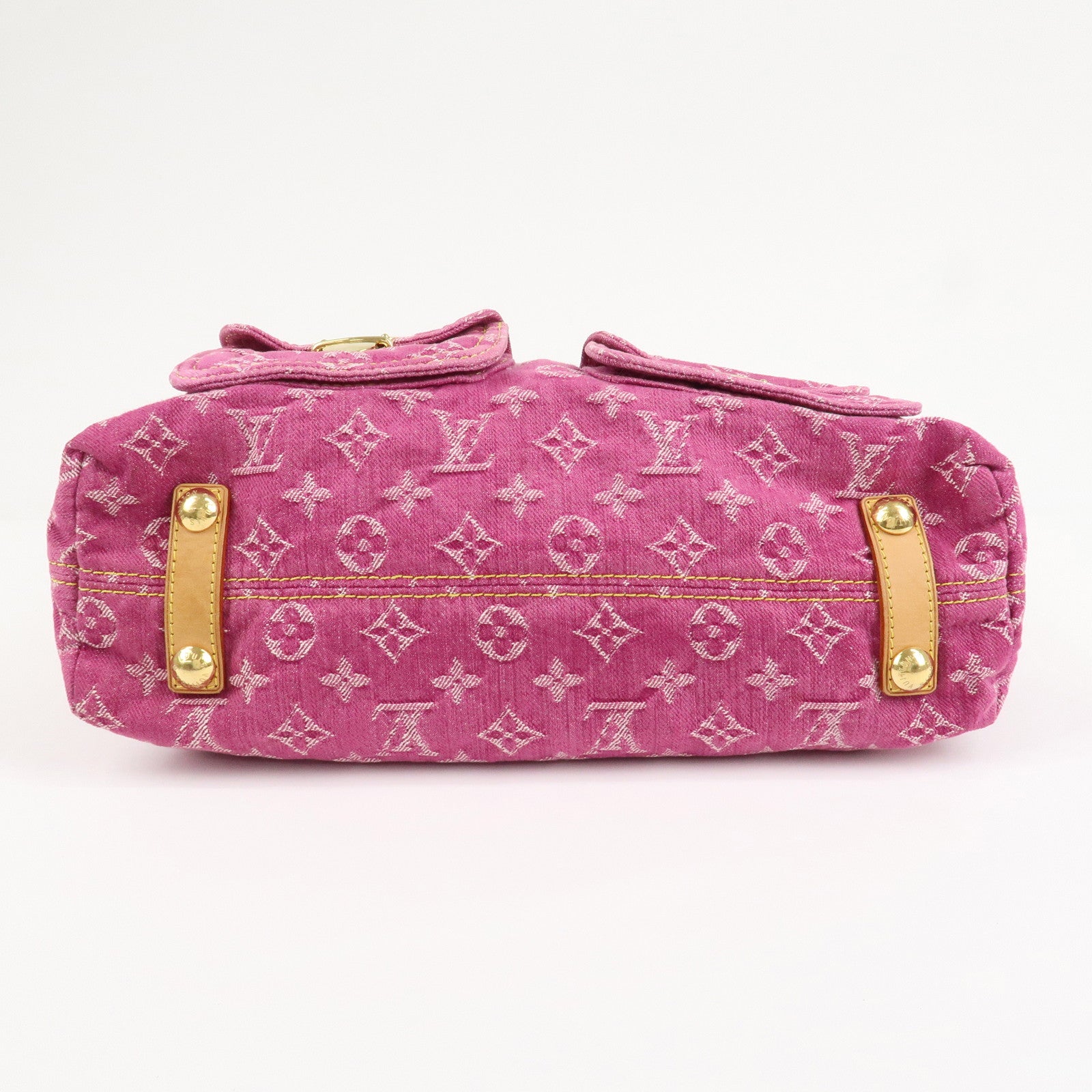 Louis Vuitton Monogram Denim Baggy GM Shoulder Bag Fuchsia M95210 Used