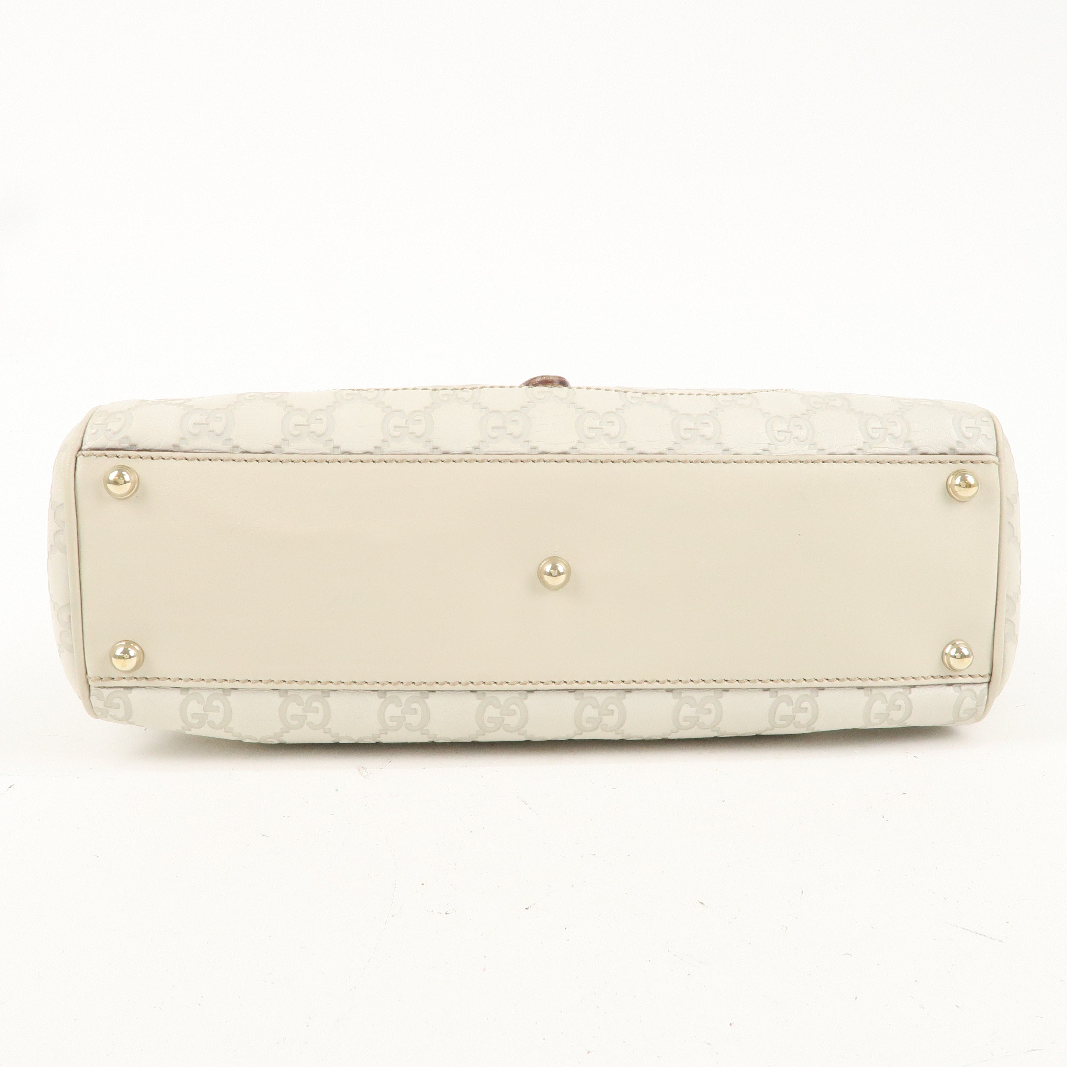 GUCCI New Jackie Guccissima Leather Shoulder Bag Ivory 145819