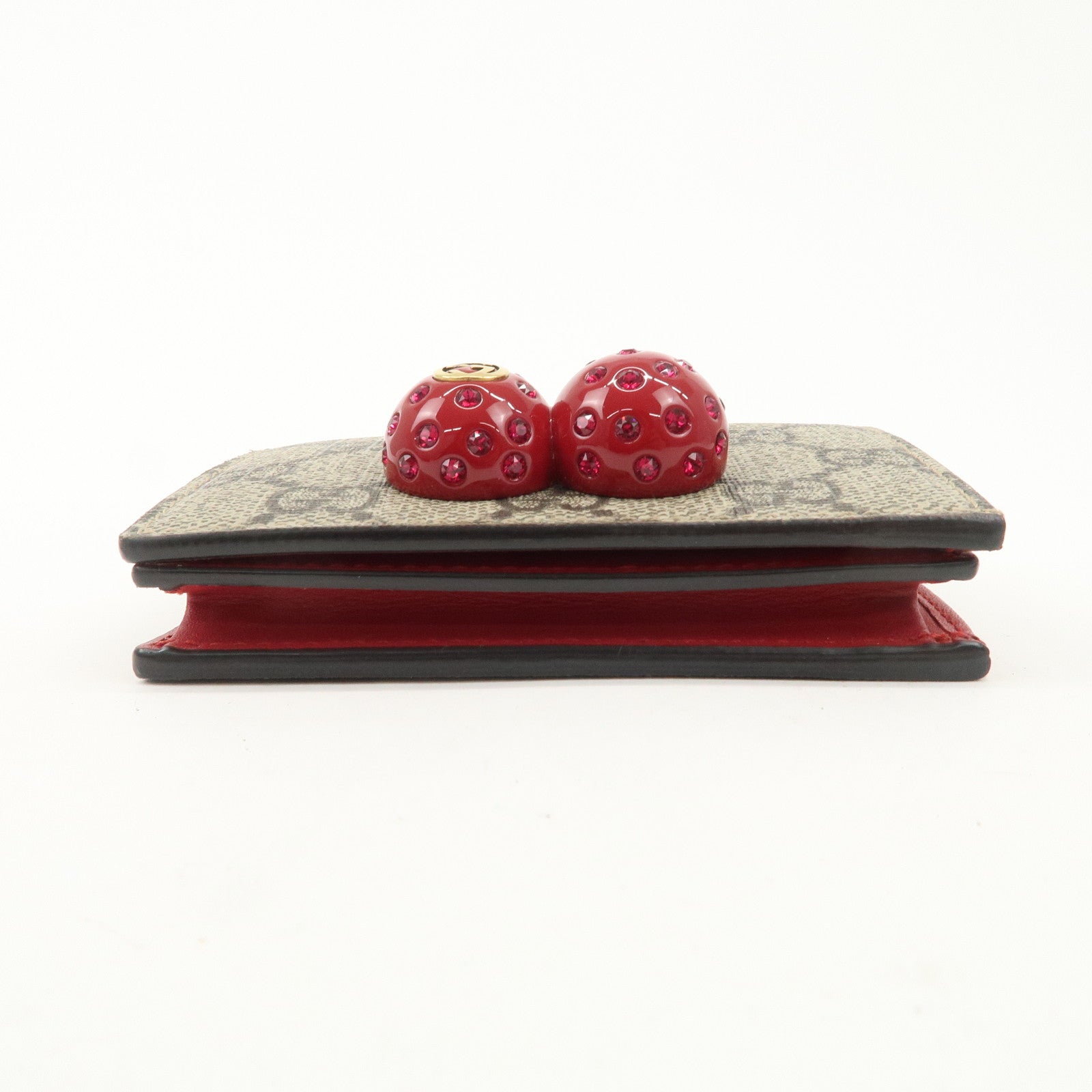 GUCCI Cherry Interlocking G GG Supreme Compact Wallet 476050