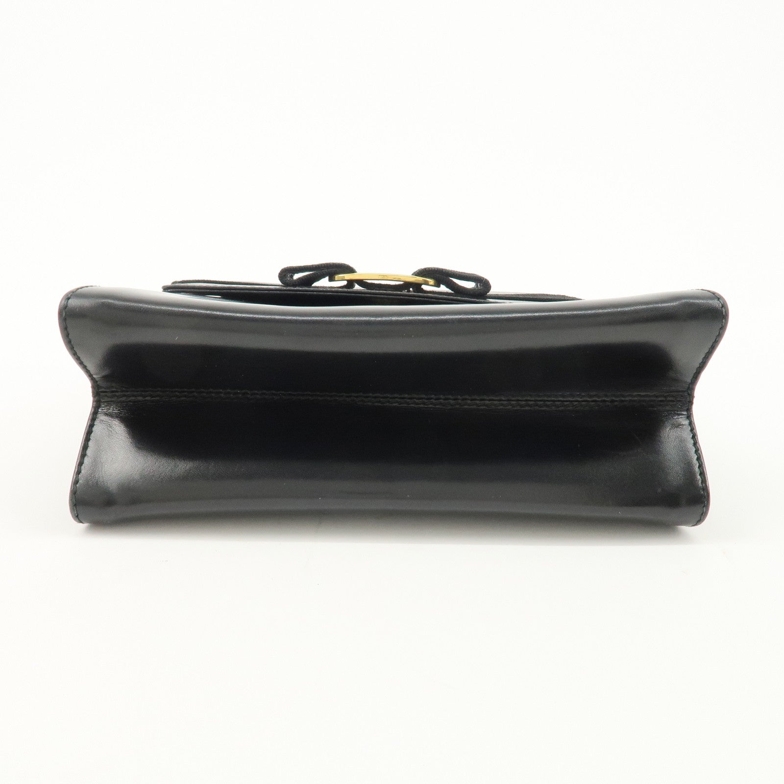 Ferragamo Vara Ribbon Leather Small Hand Bag Black