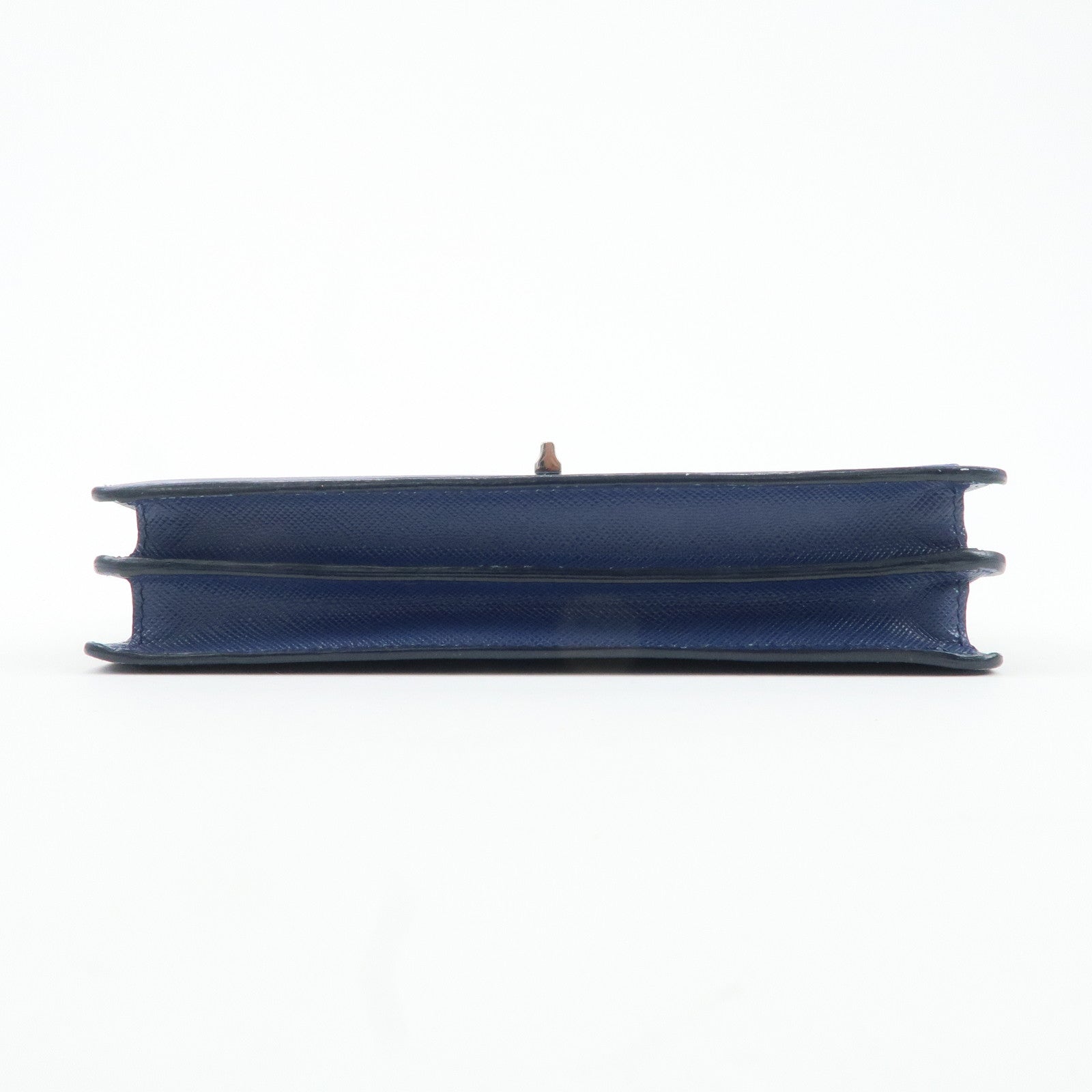 PRADA Leather Shoulder Bag Blue Navy