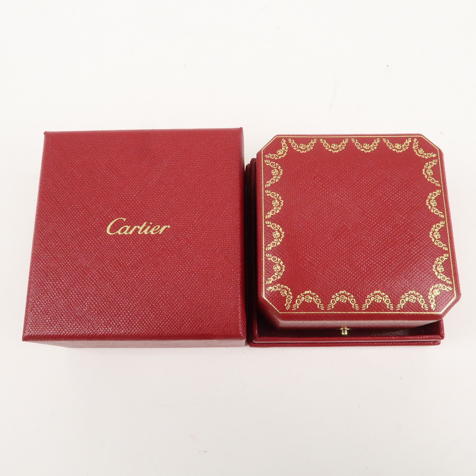 Cartier Set of 2 Ring Box Display Box Jewelry Box For Ring Red