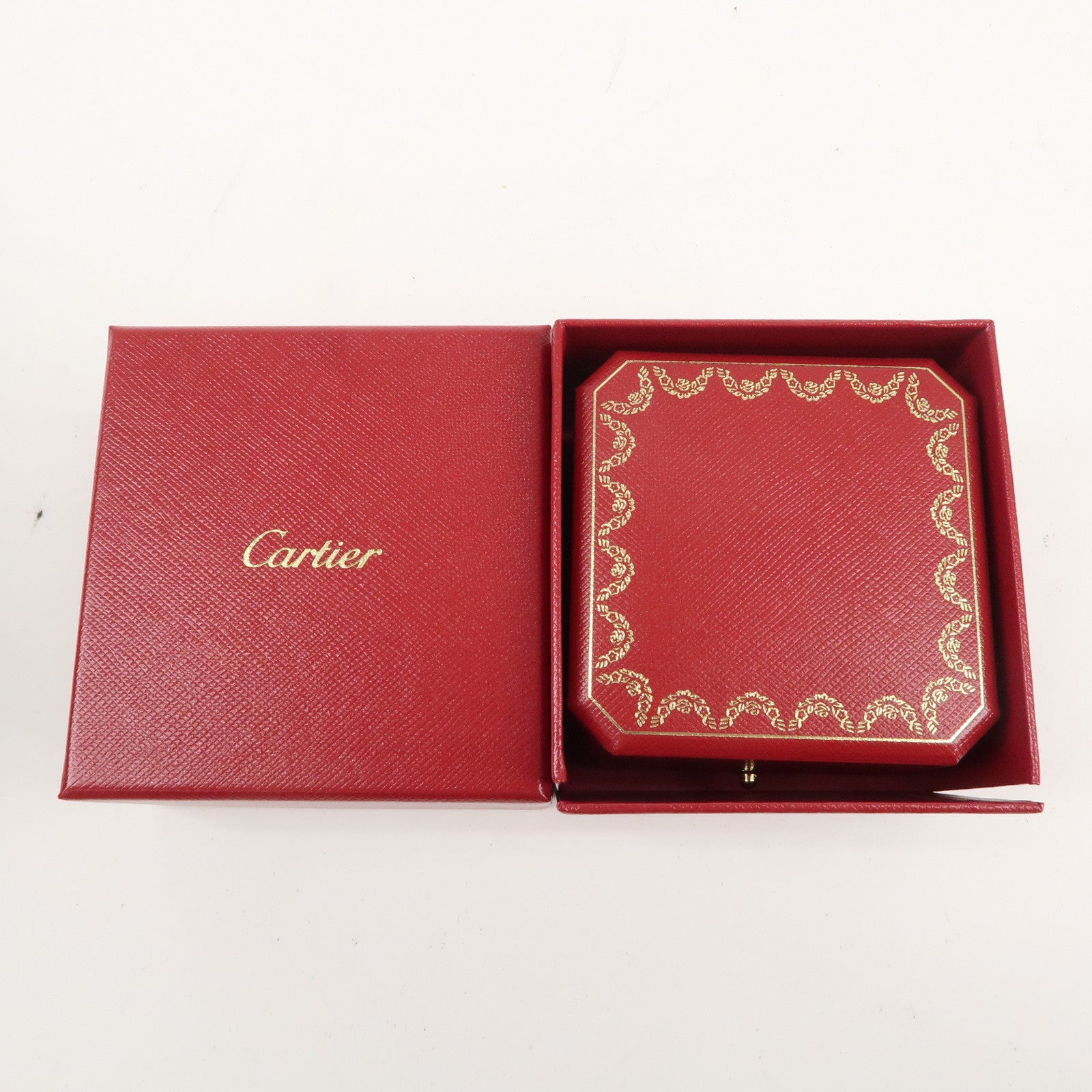 Cartier Set of 2 Ring Box Display Box Jewelry Box For Ring Red