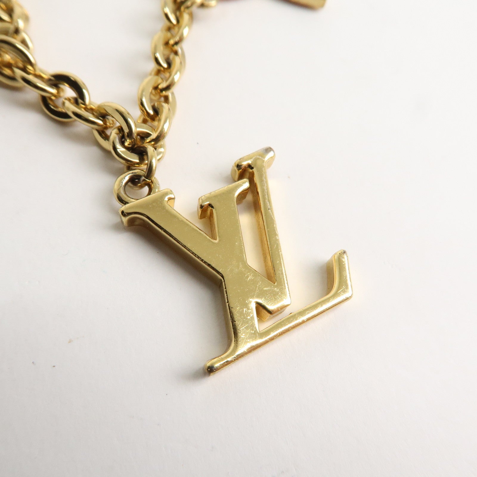 Louis Vuitton Spring Street Bag Charm Key Chain Gold M00540 Used