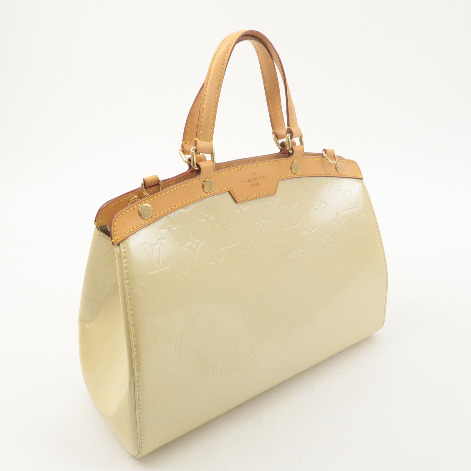 Louis Vuitton Vernis Brea MM 2Way Hand Bag Blanc Corail M91456