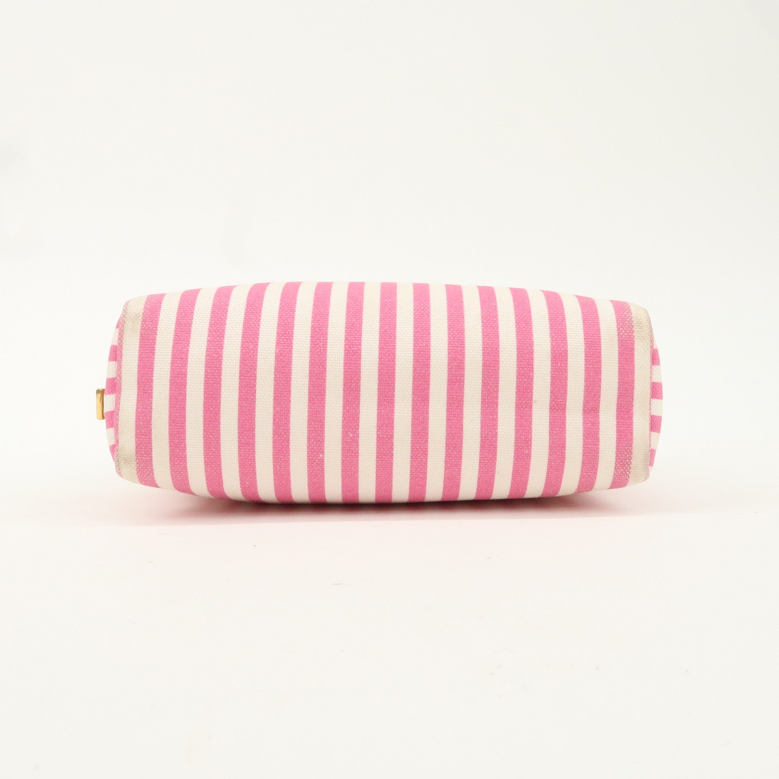 PRADA Capana Canvas Pouch Pink White Stripe 1NA021