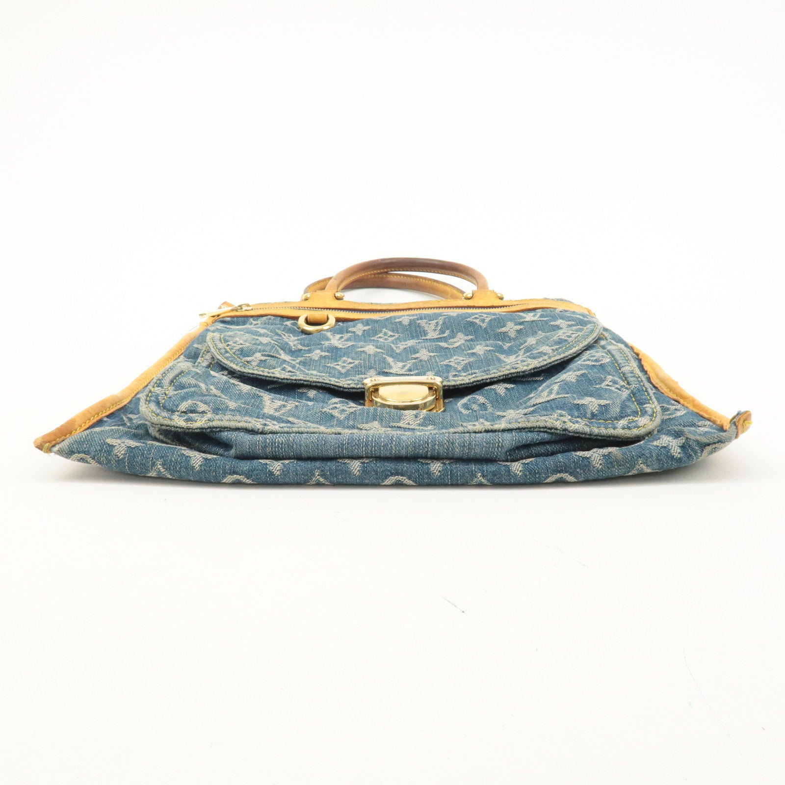 Louis Vuitton Monogram Denim Flat Shopper Tote Bag M95018