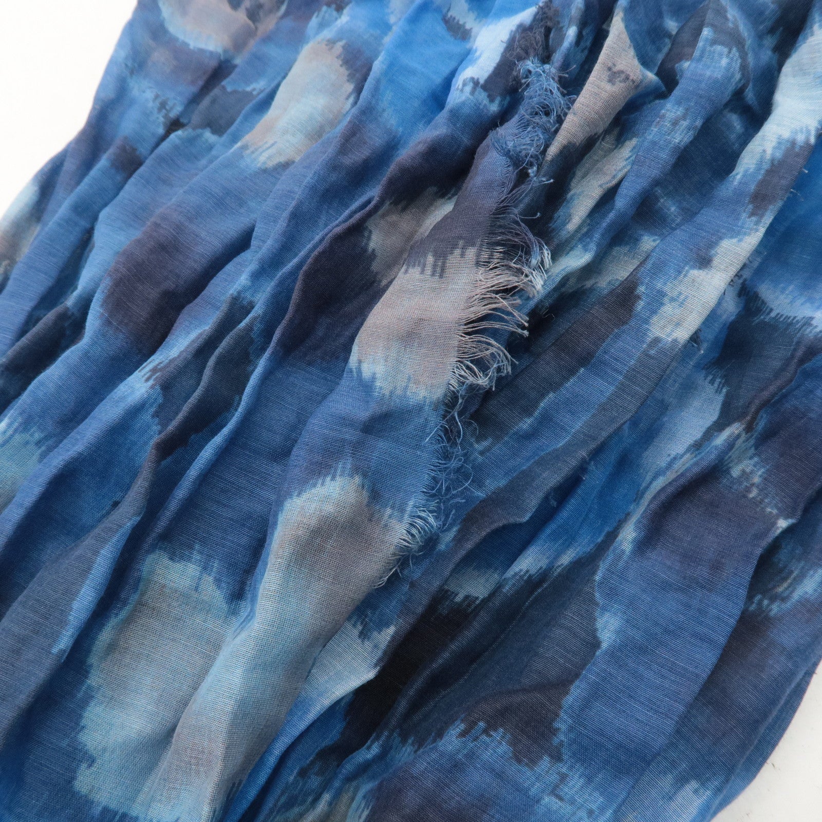 Louis Vuitton Ikat Paleo Cotton Silk Summer Scarf Blue M74927