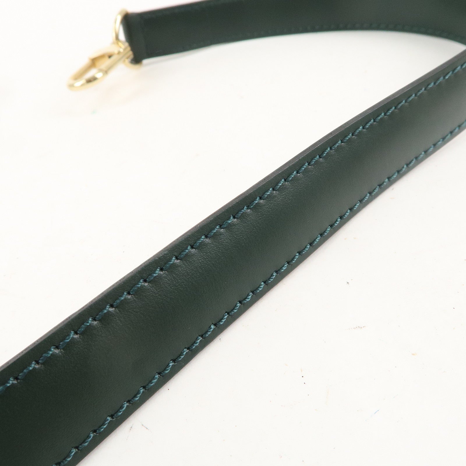 Louis Vuitton Leather Adjustable Shoulder Strap Green 100cm