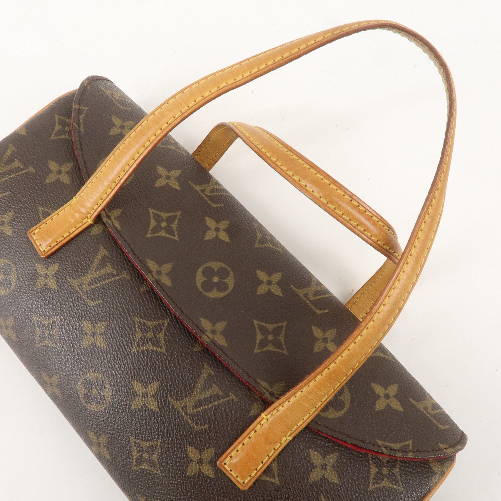 Louis Vuitton Monogram Sonatine Hand Bag Brown M51902