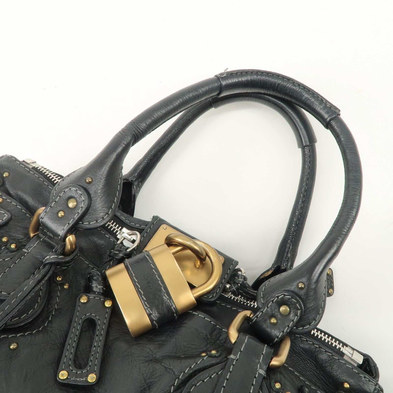 Chloe Paddington Leather Shoulder Bag Hand Bag Black