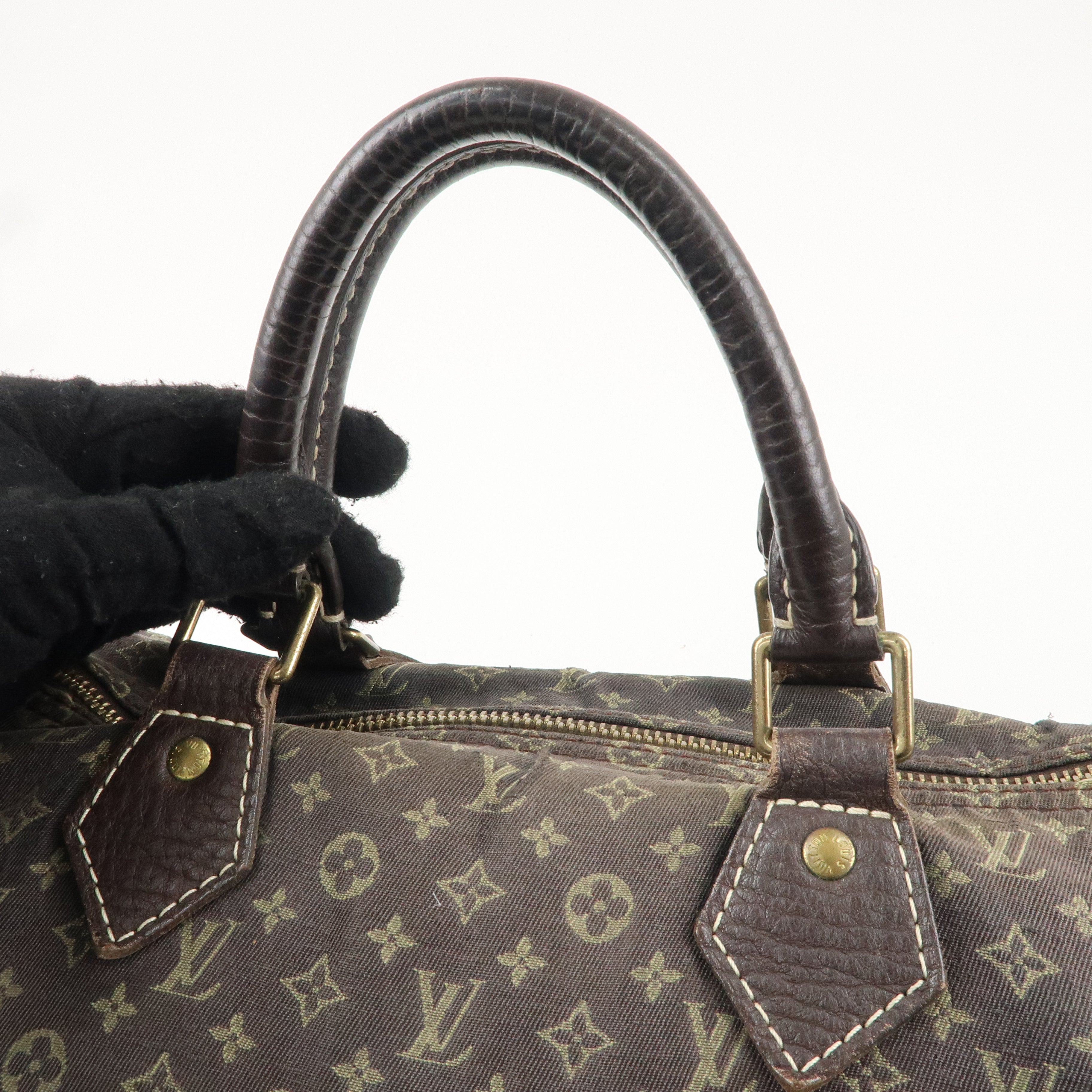 Louis Vuitton Monogram Mini Lin Speedy 30 Boston Bag Ebene M95224