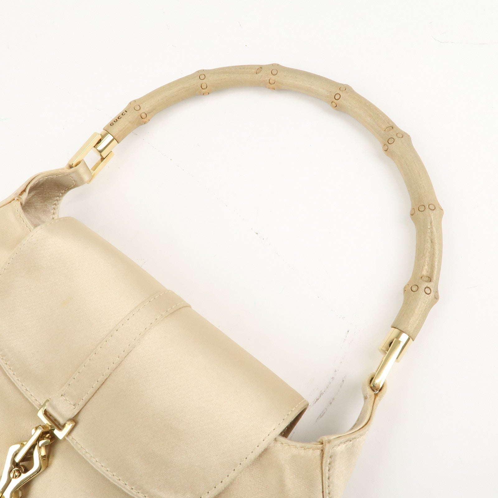 GUCCI Bamboo Satin Kandensky Mini Handbag Beige 205.0811.2684 Used